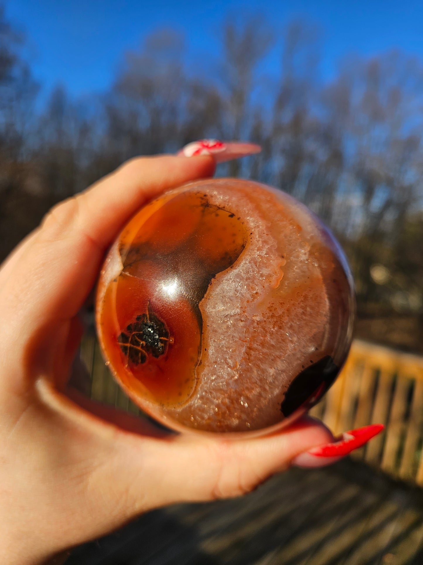 Carnelian Druzy Sphere