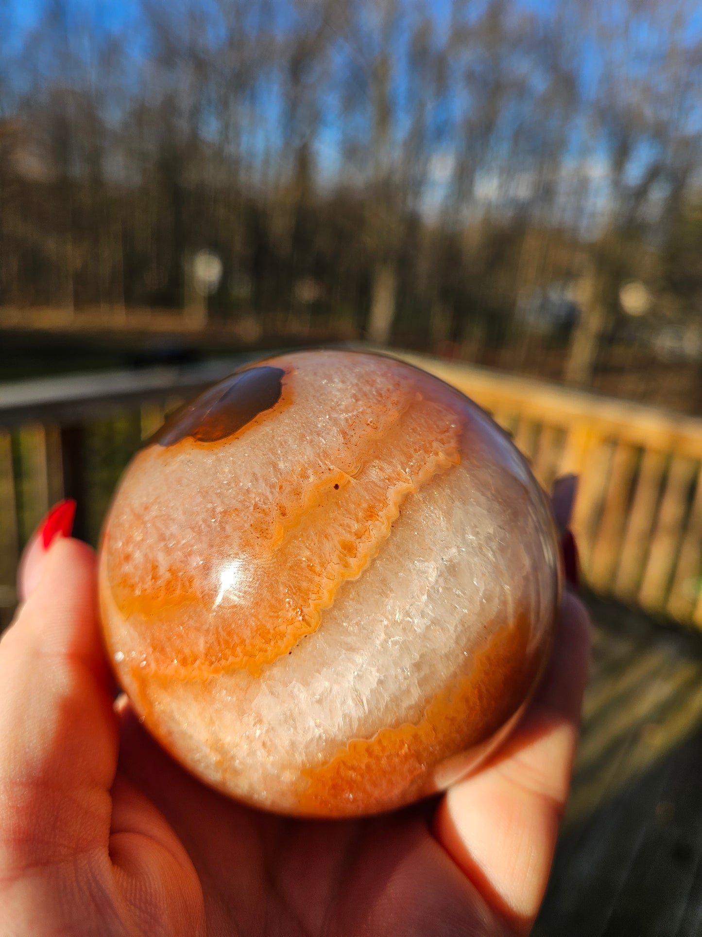 Carnelian Druzy Sphere