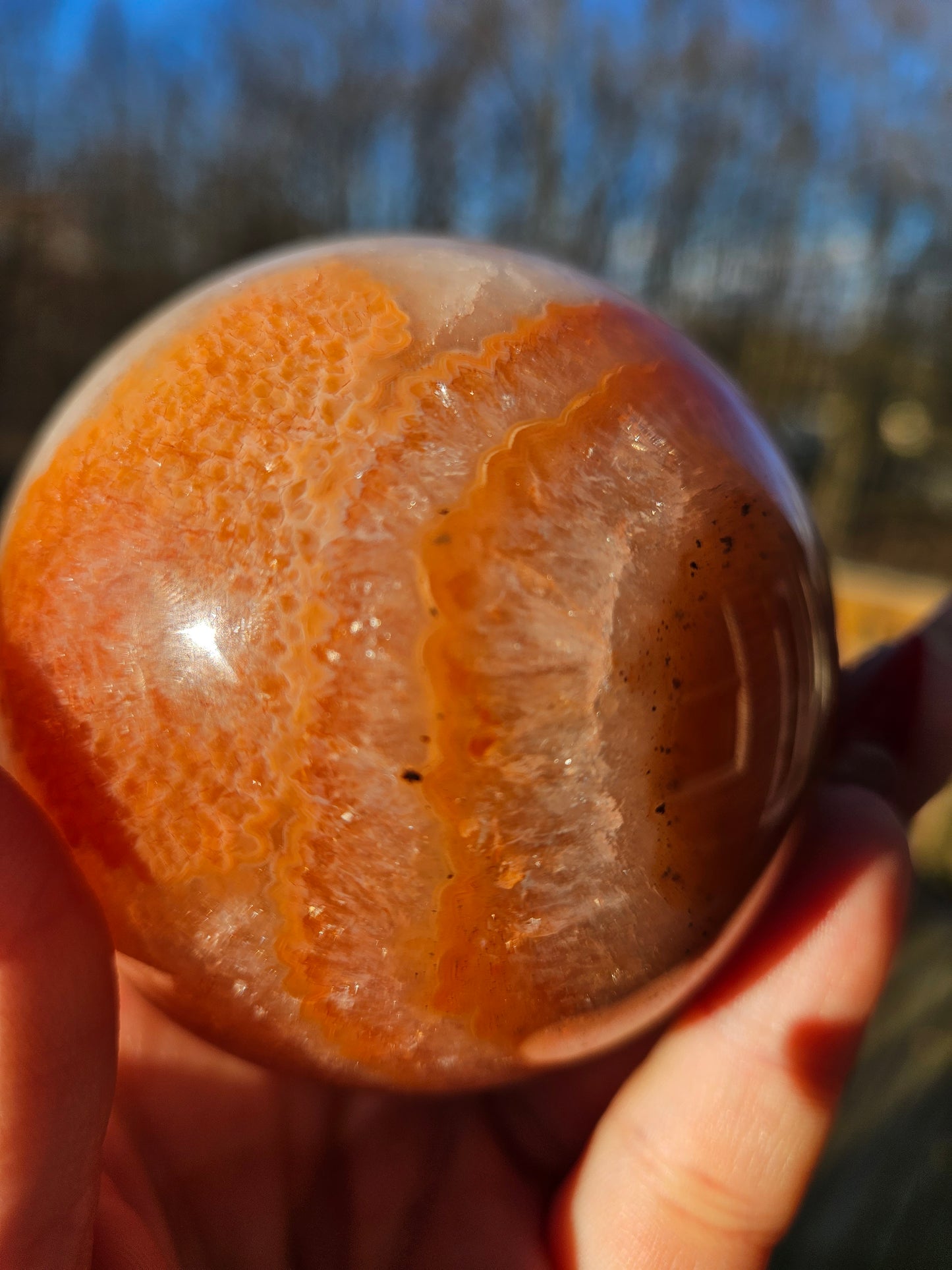 Carnelian Druzy Sphere