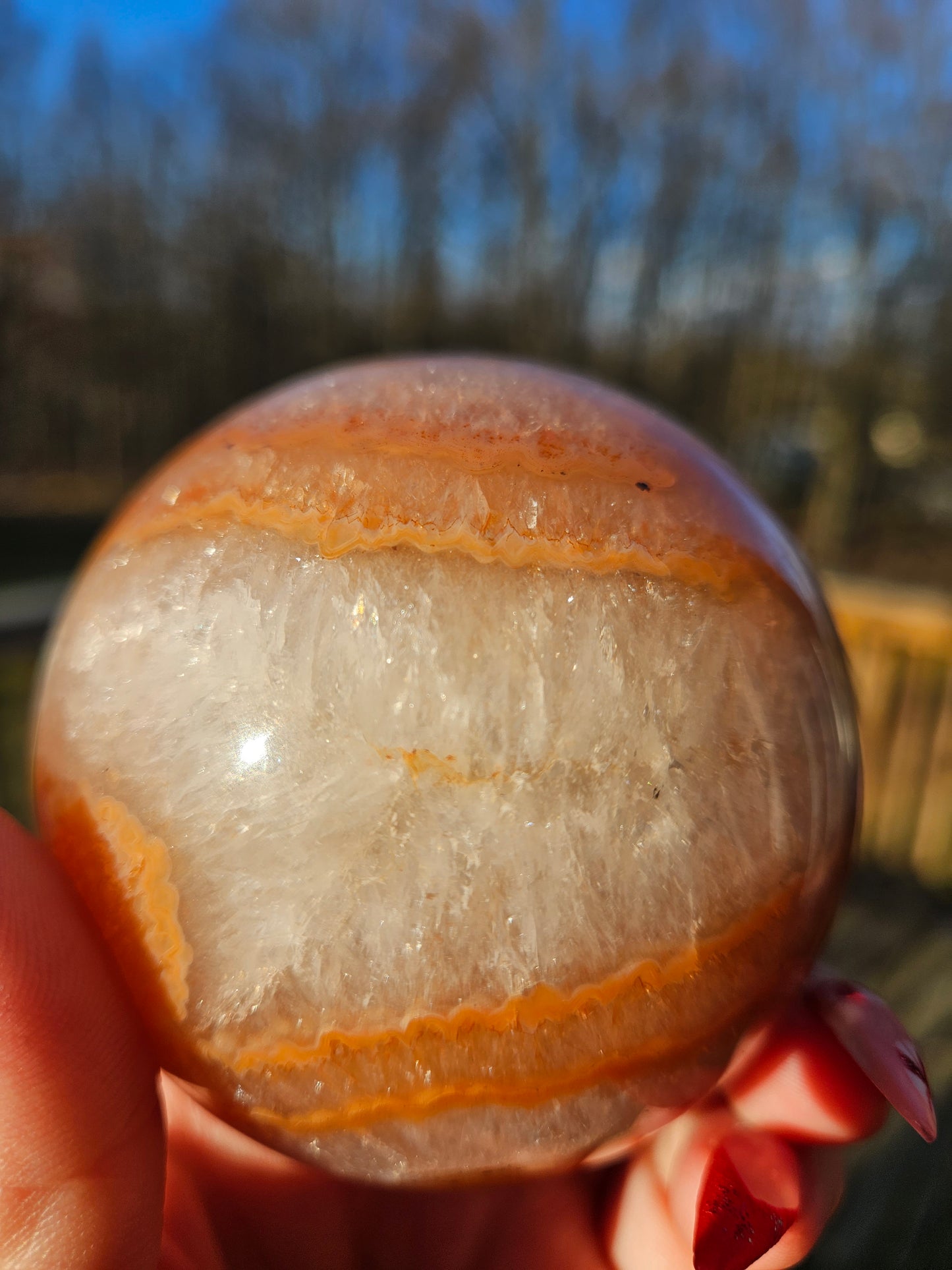 Carnelian Druzy Sphere