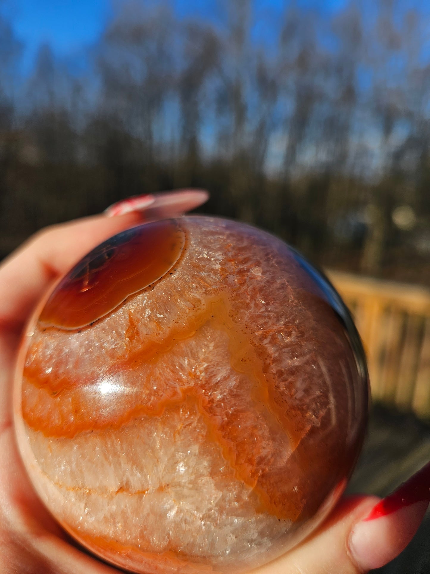 Carnelian Druzy Sphere