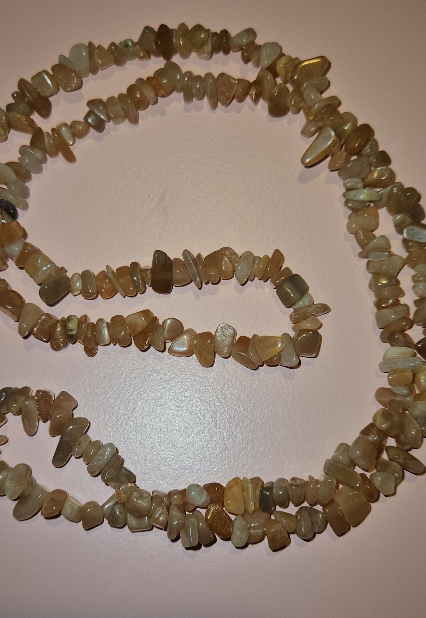 Peach Moonstone chip Necklace