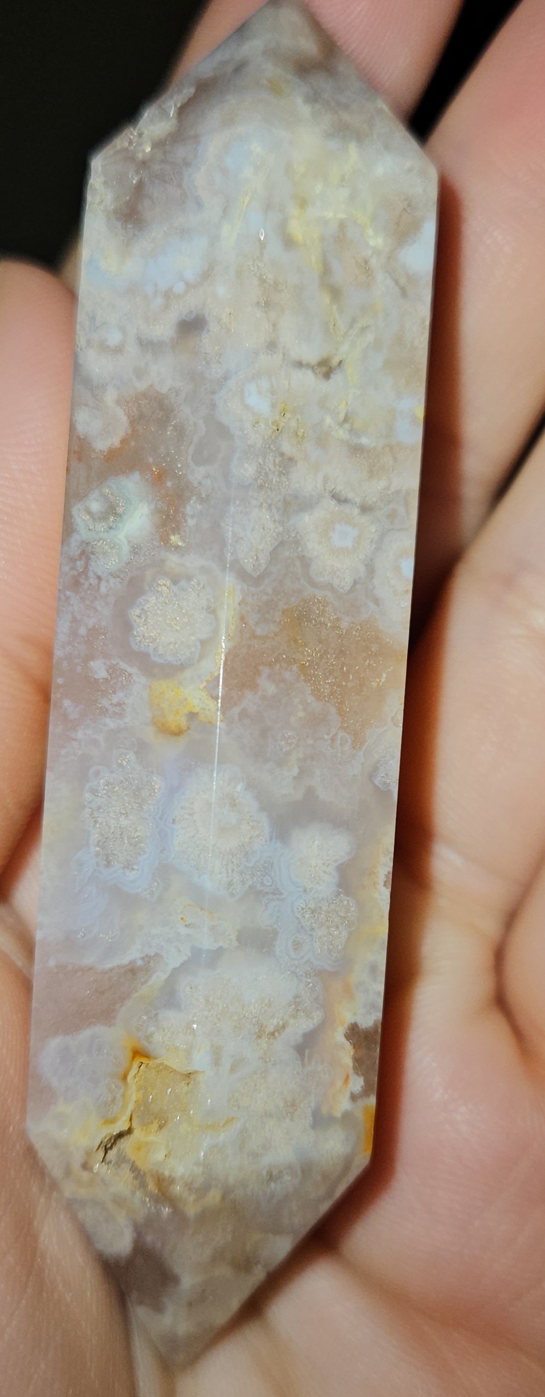 Flower Agate Double Point