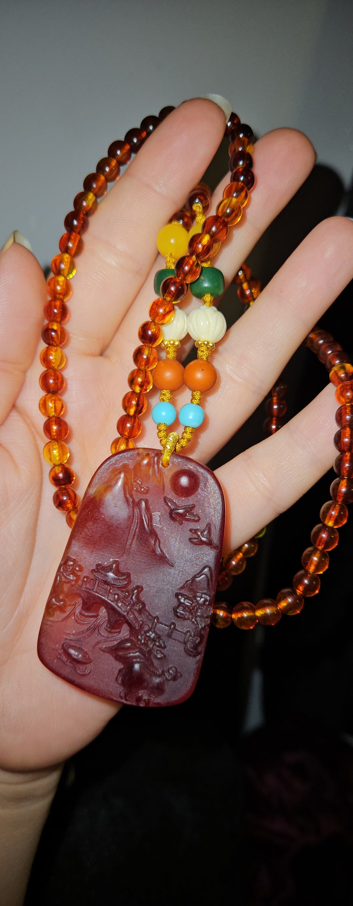Traditional Chinese Beaded Resin Necklaces