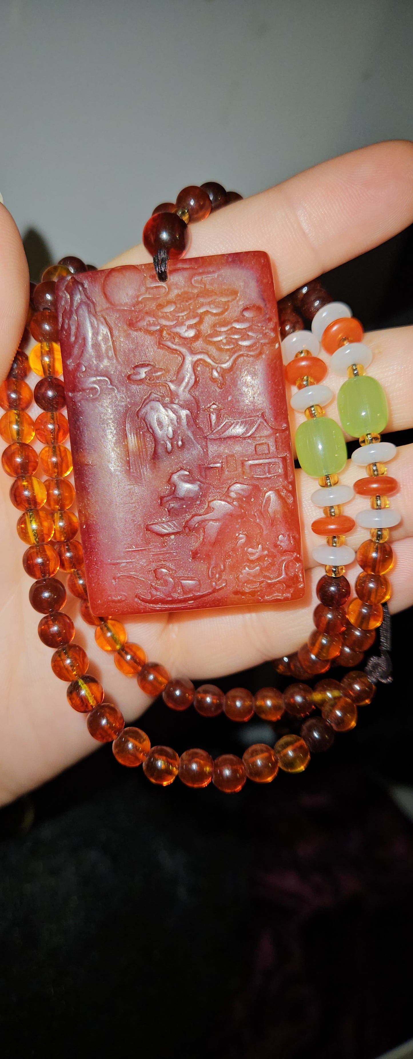 Traditional Chinese Beaded Resin Necklaces