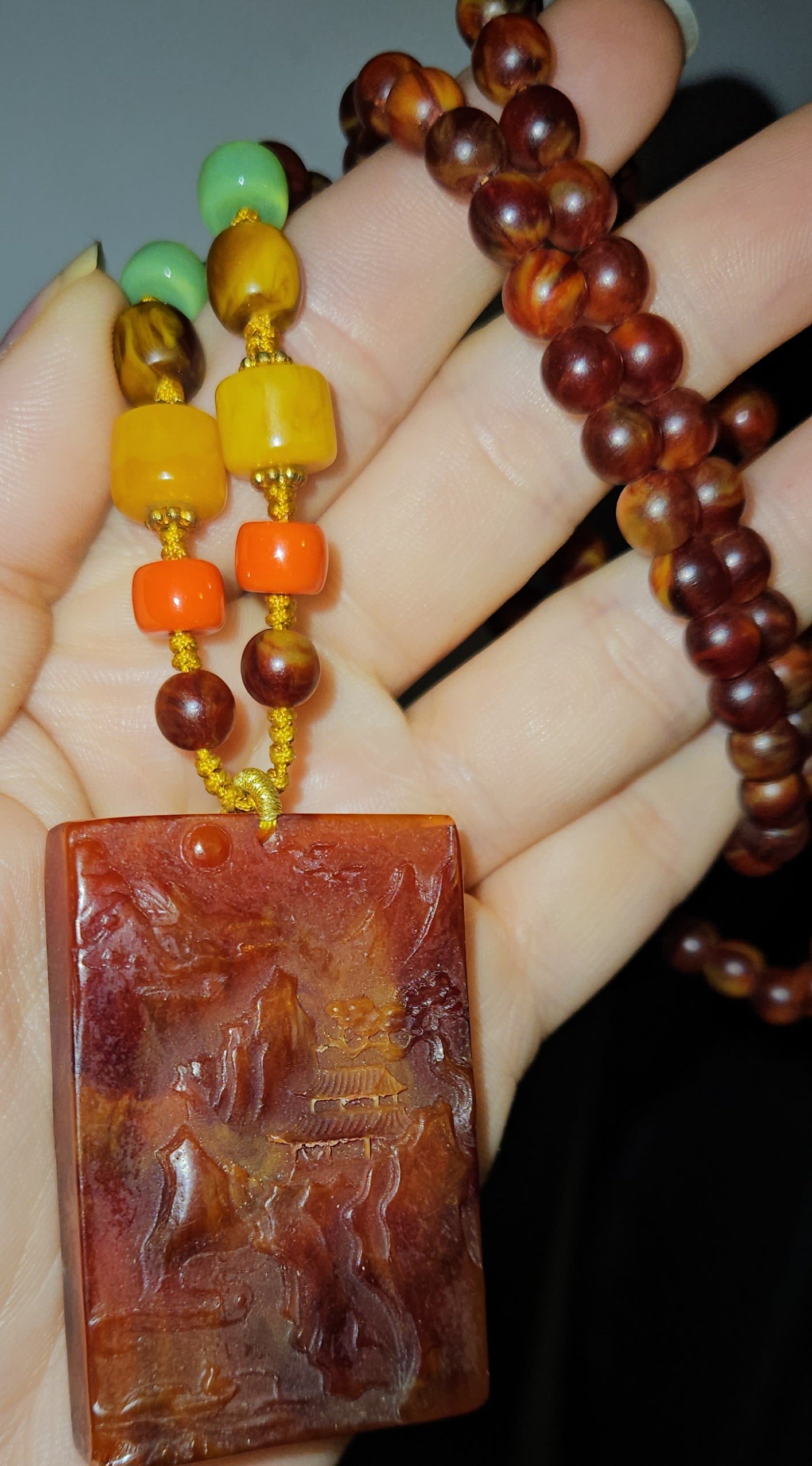 Traditional Chinese Beaded Resin Necklaces