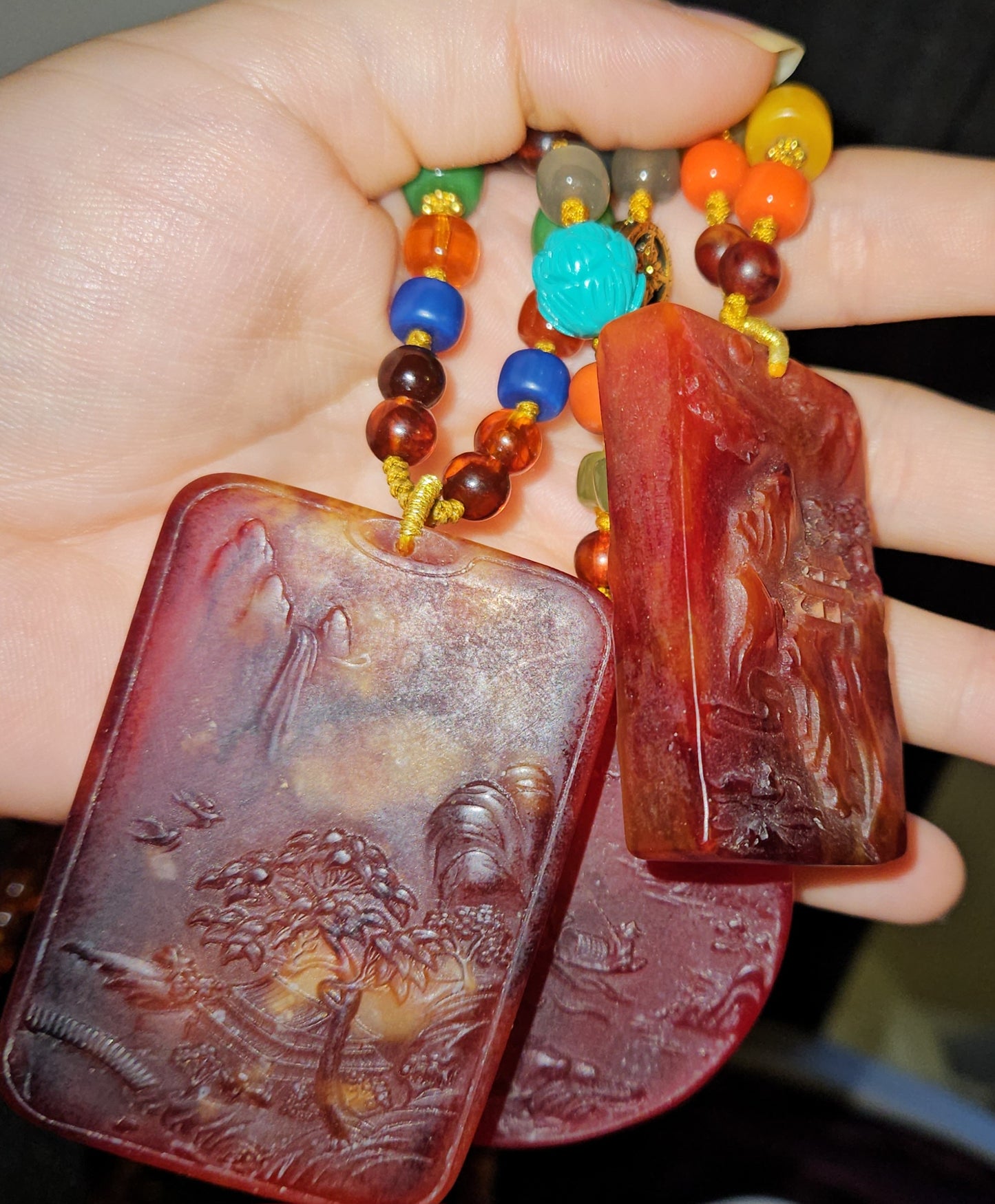 Traditional Chinese Beaded Resin Necklaces