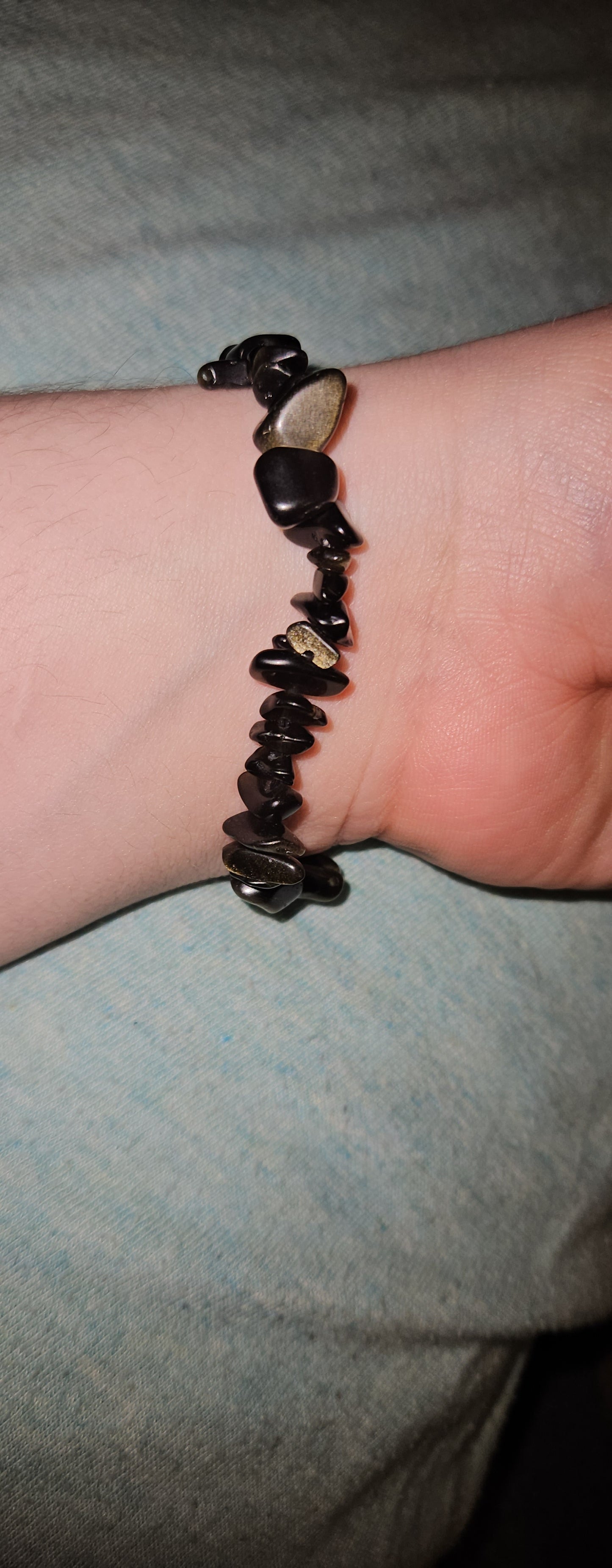 Golden Obsidian Chip Bracelet