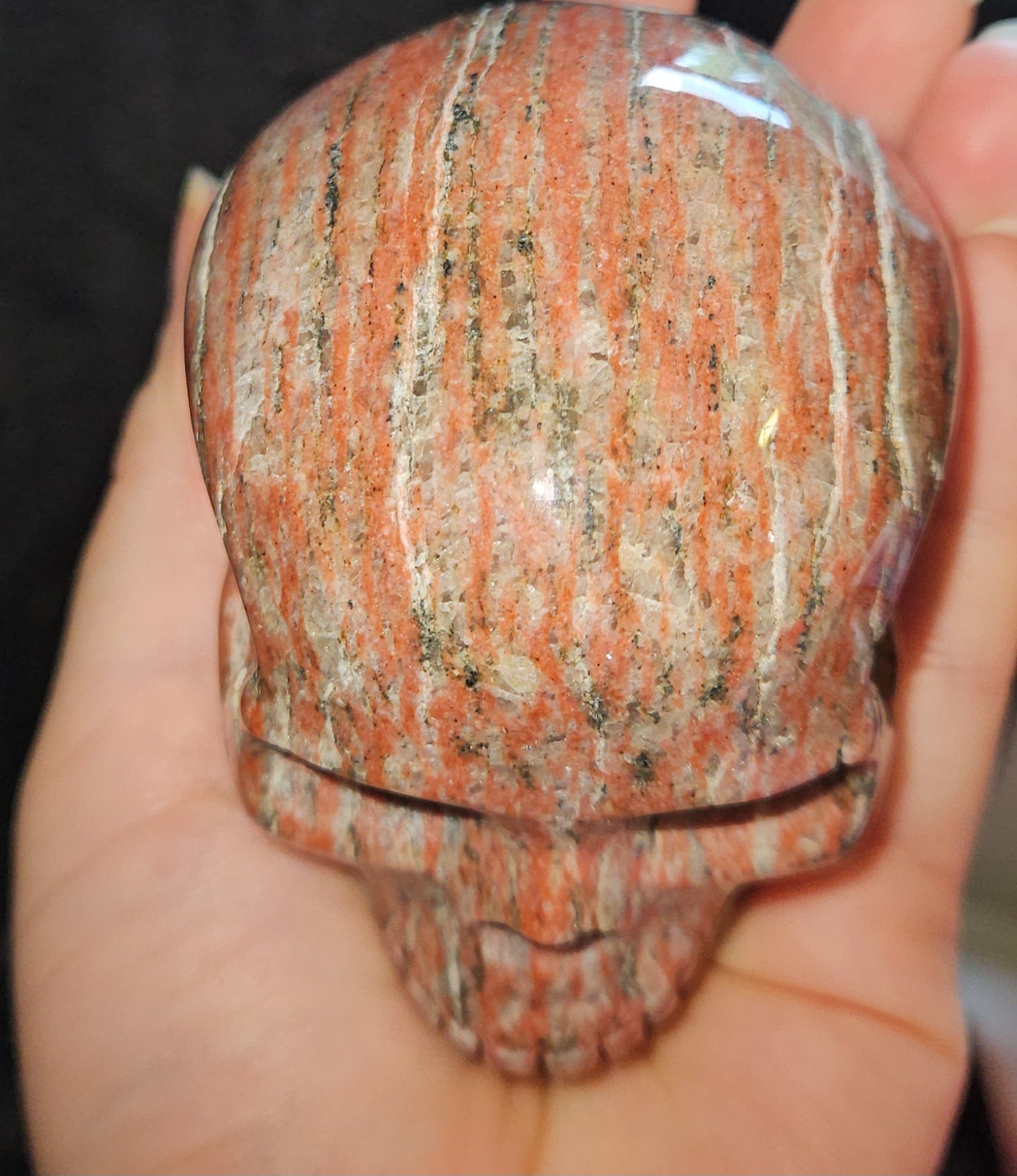 Red Zebra Jasper Skull