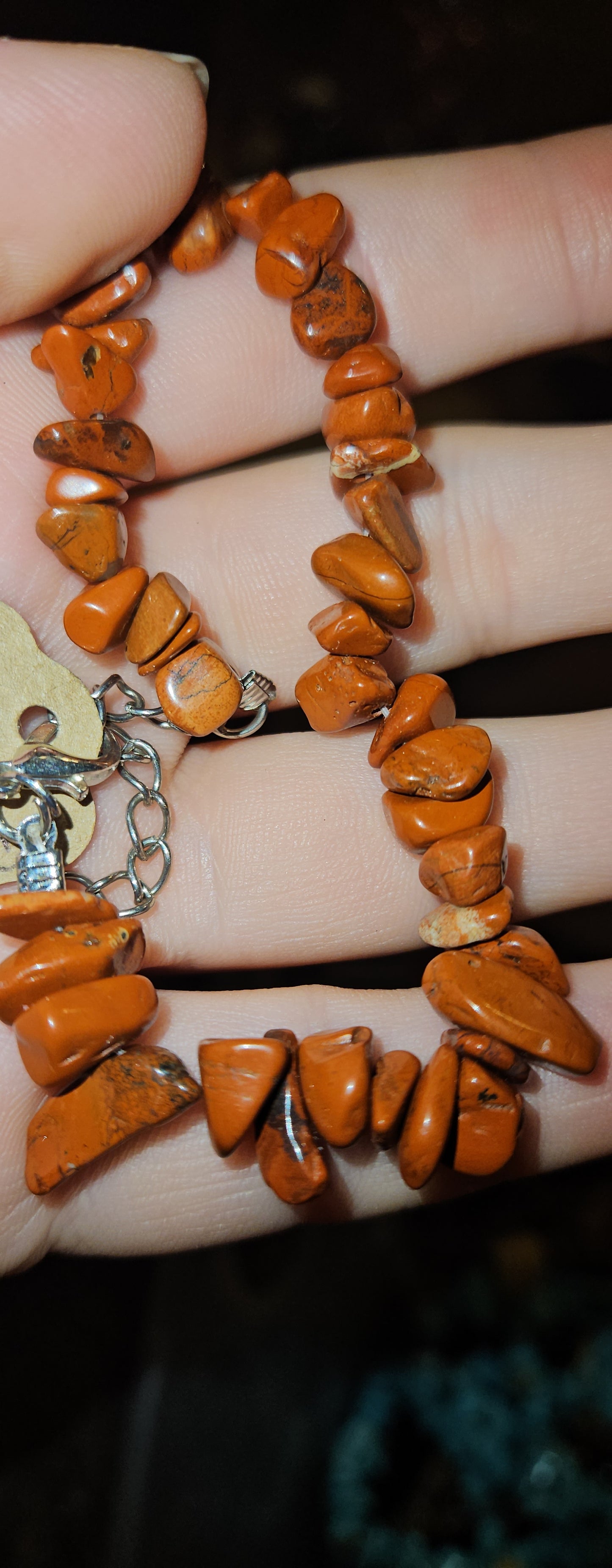 Red Jasper Chip Clasp Bracelet
