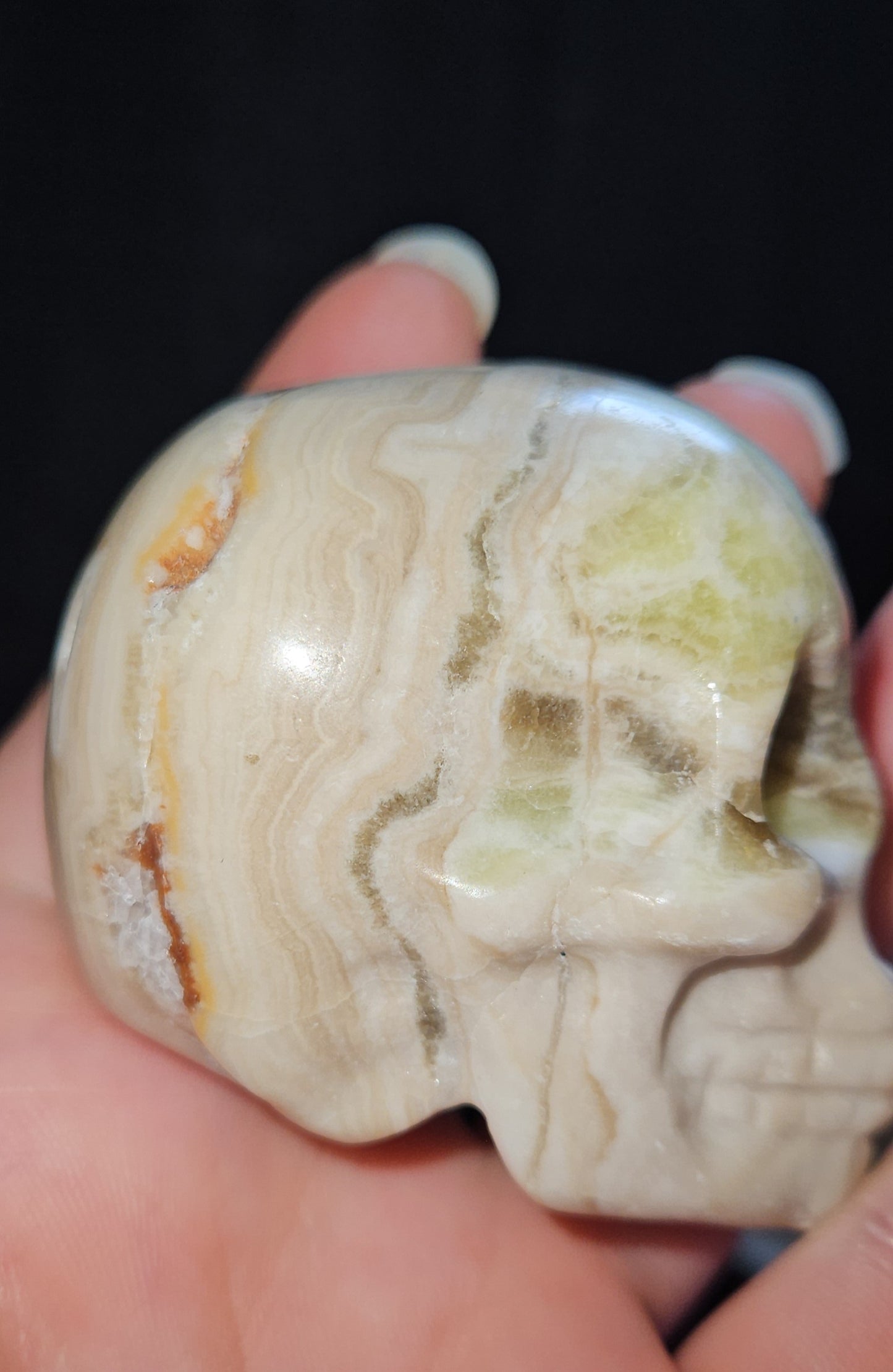 Brown Banded Calcite Skull