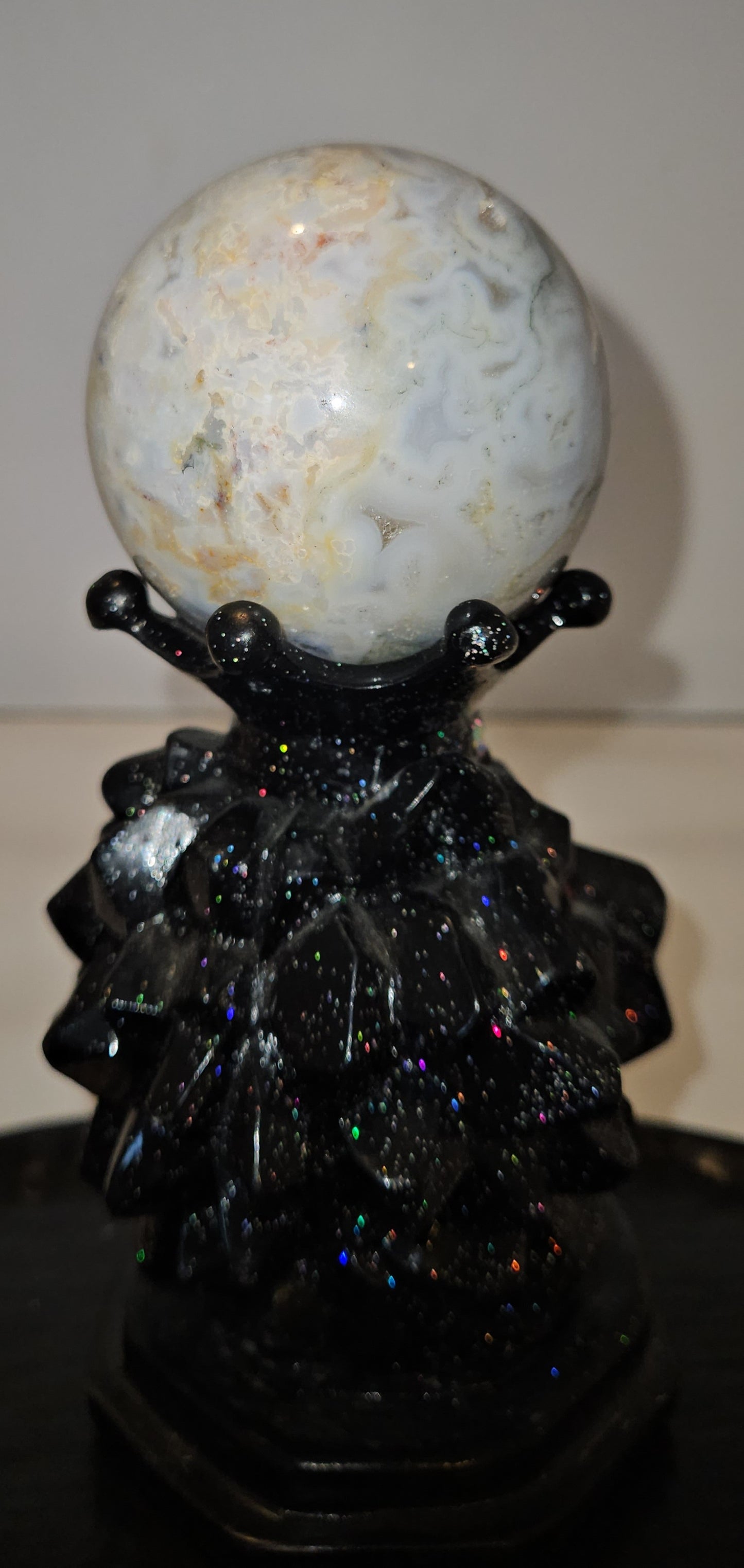 Moss Agate Druzy Sphere
