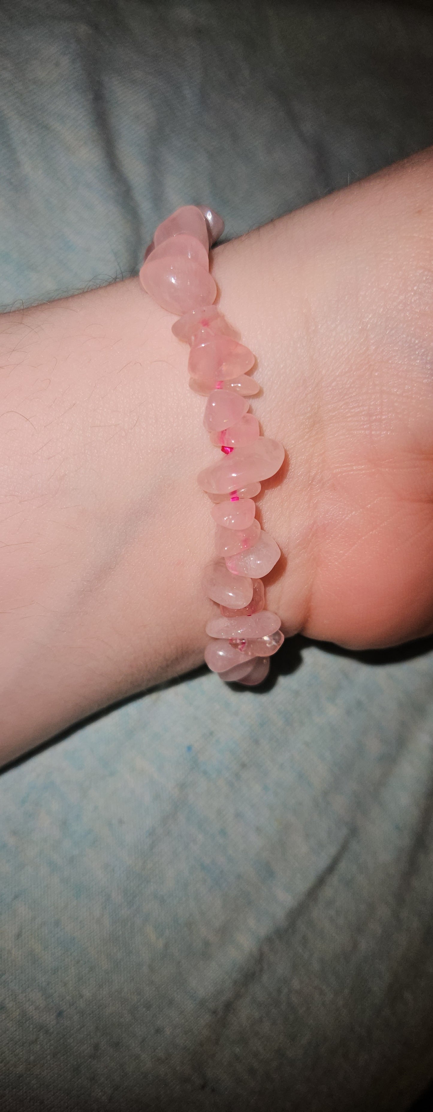 Rose Quartz Chip Bracelet