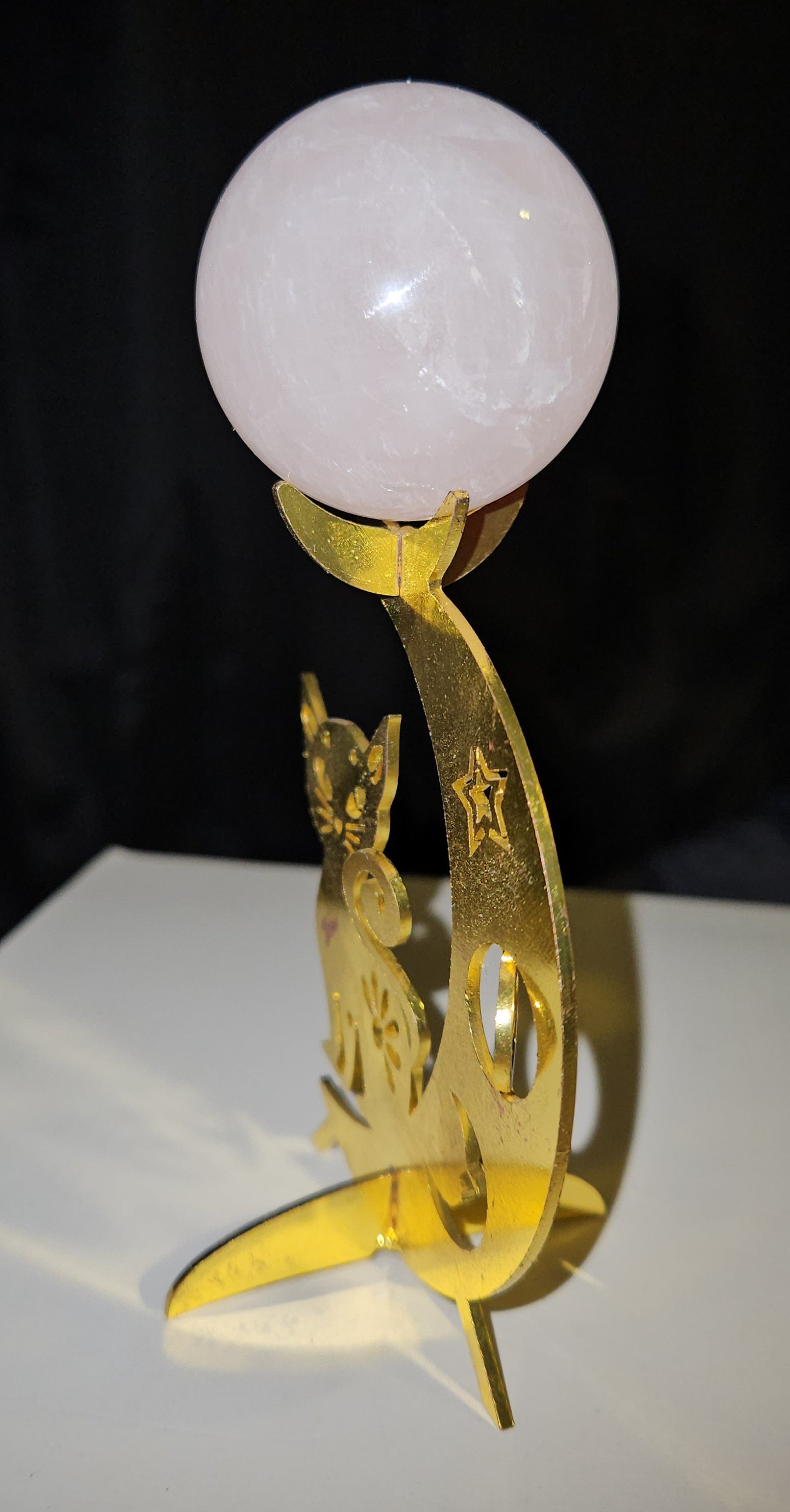 Cat Cresent Moon Sphere Stand