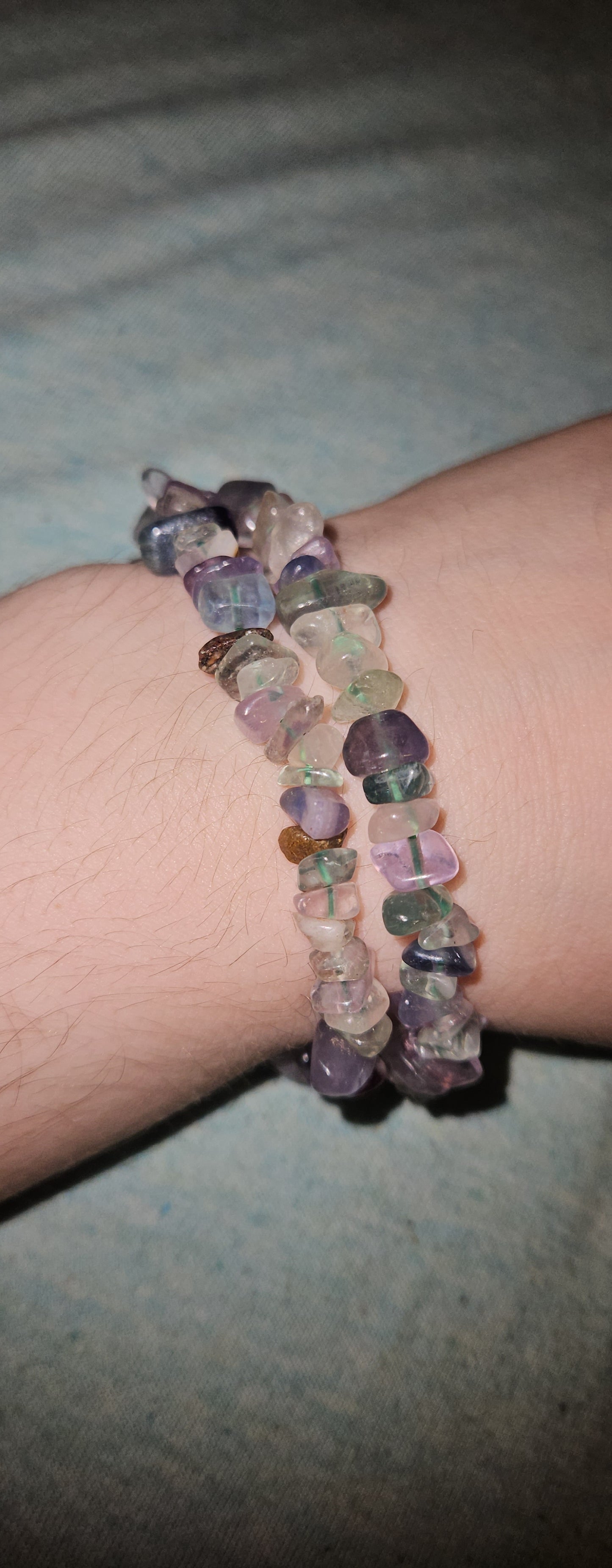 Rainbow Fluorite Chip Bracelet
