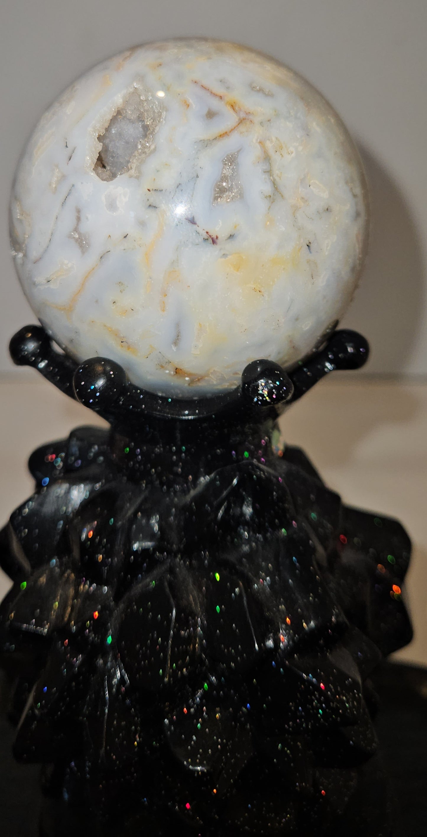 Moss Agate Druzy Sphere
