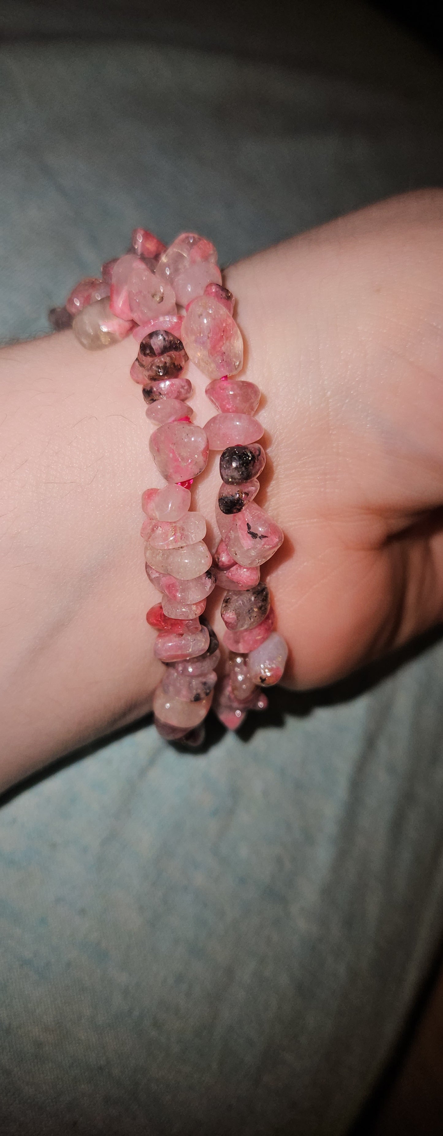 Rhodonite Chip Bracelet