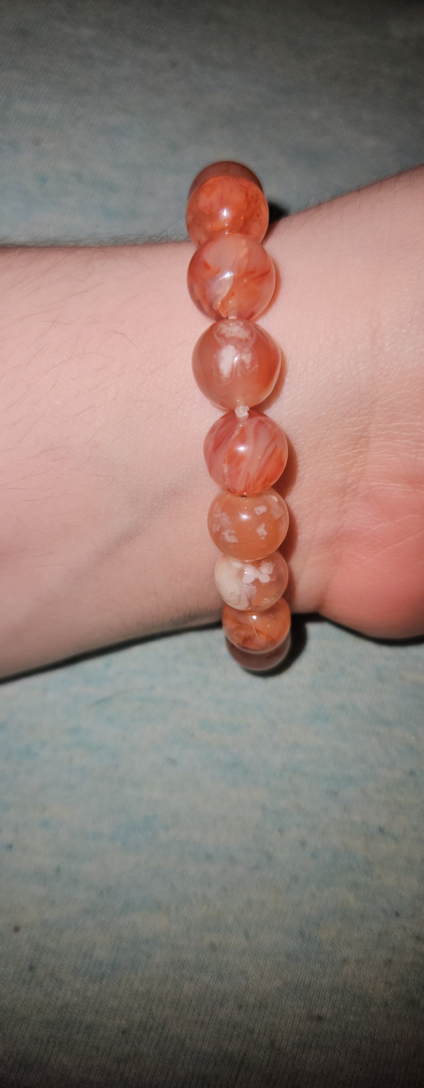 Carnelian Flower Agate Bracelet