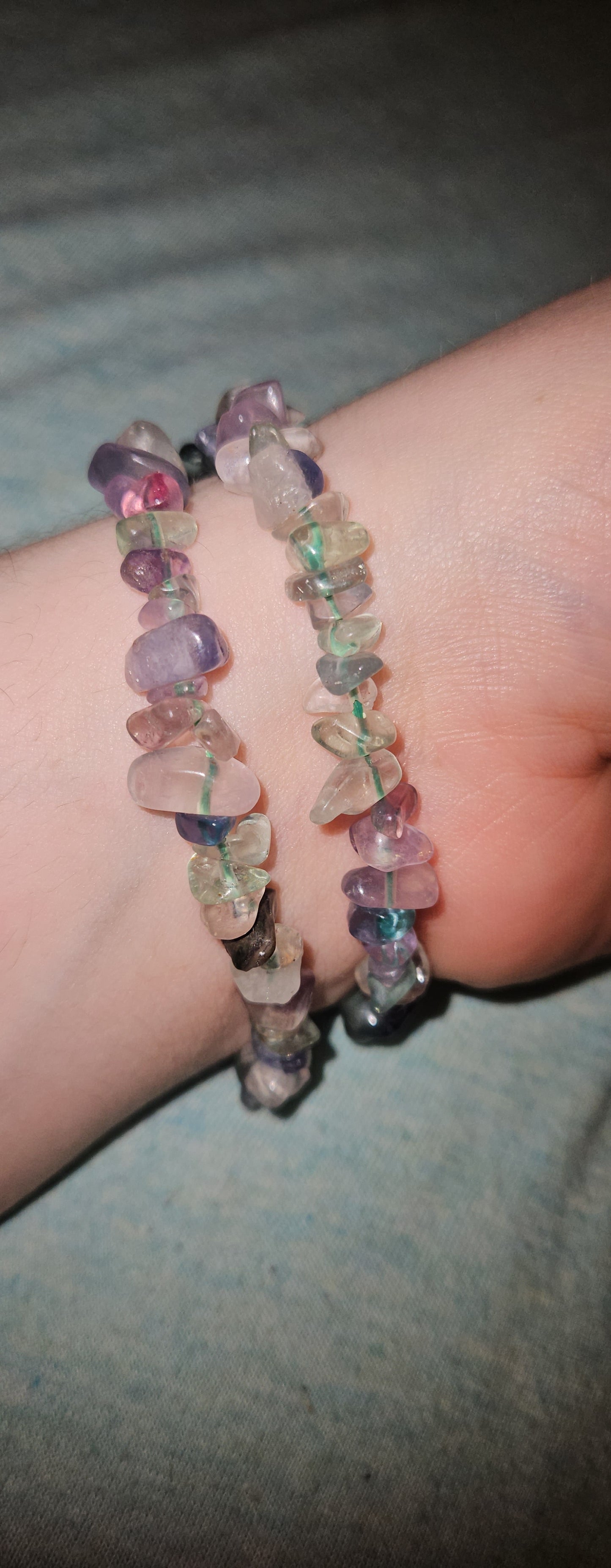 Rainbow Fluorite Chip Bracelet
