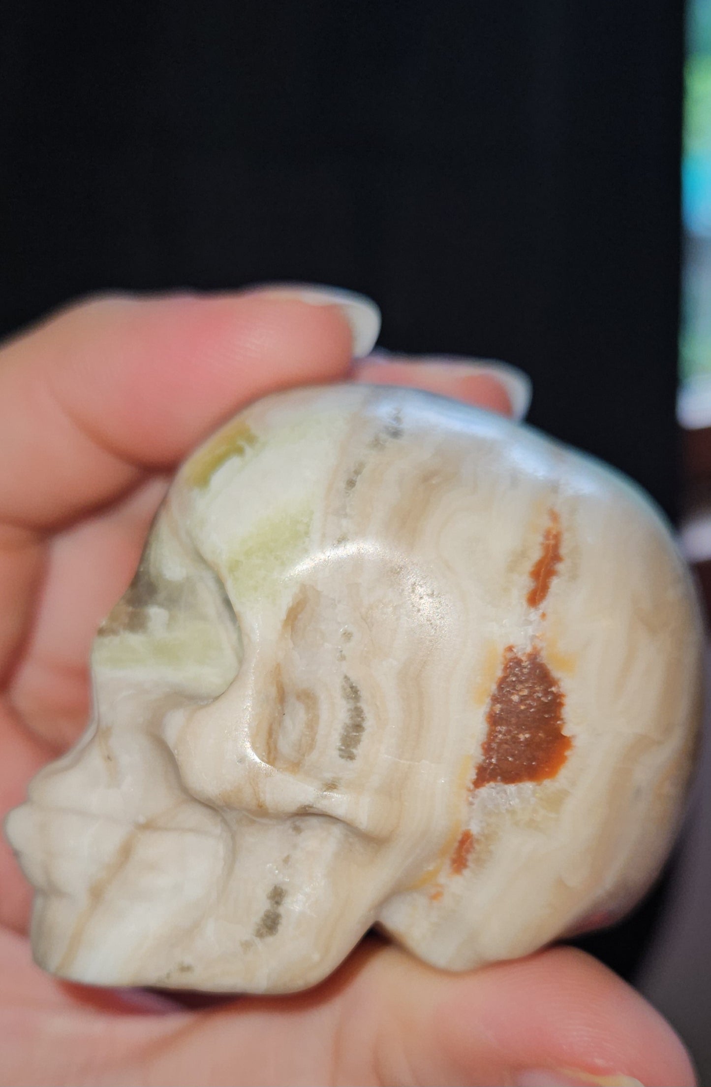 Brown Banded Calcite Skull