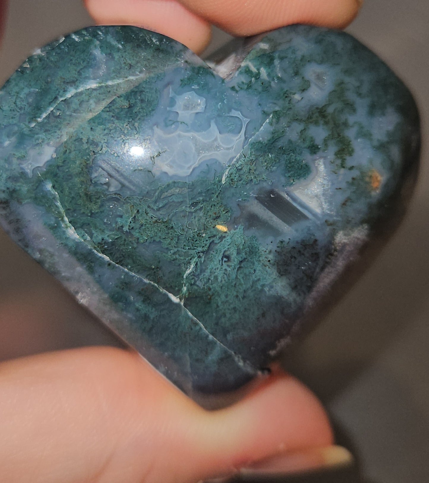 Moss Agate Hearts