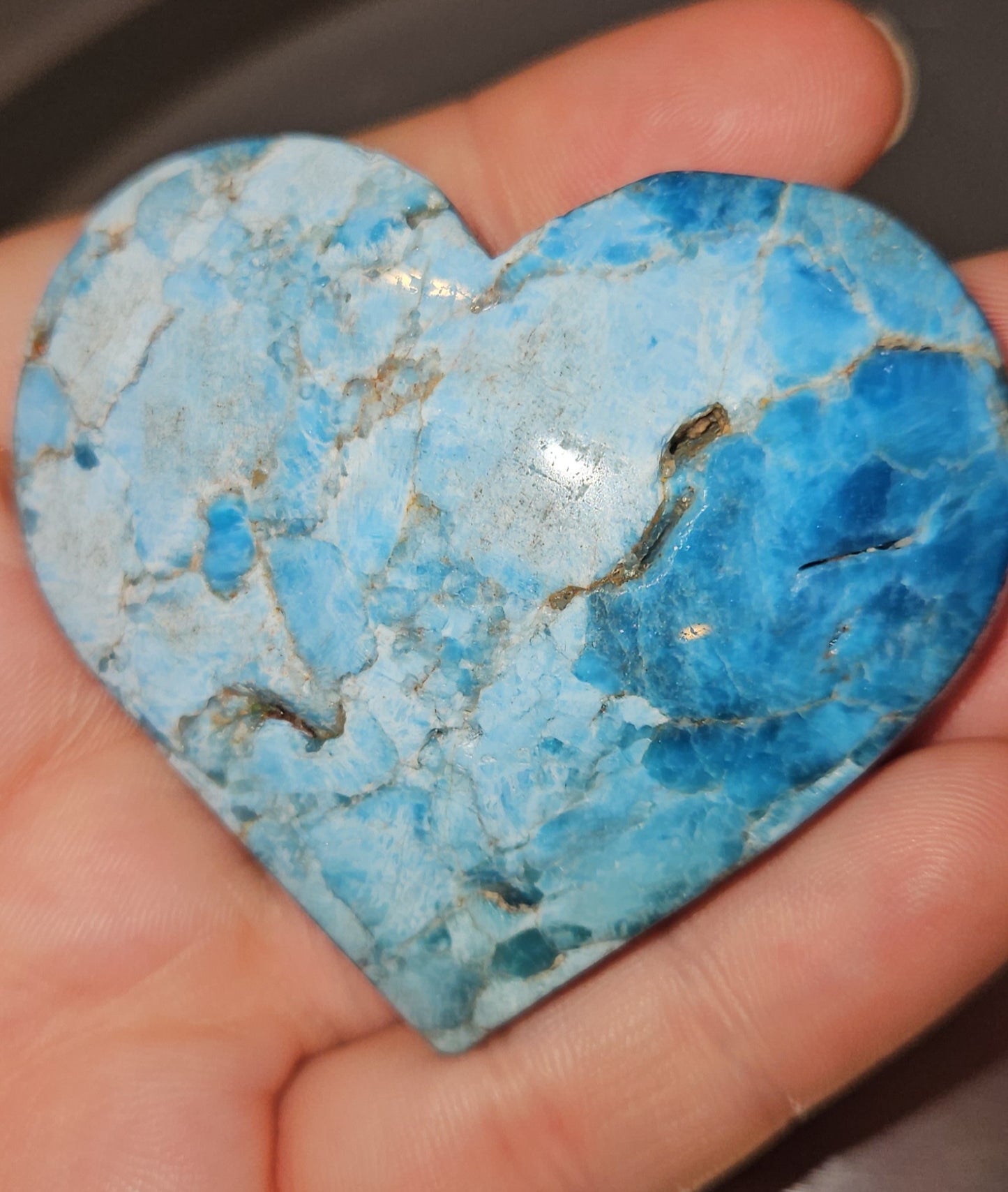 Blue Apatite Heart