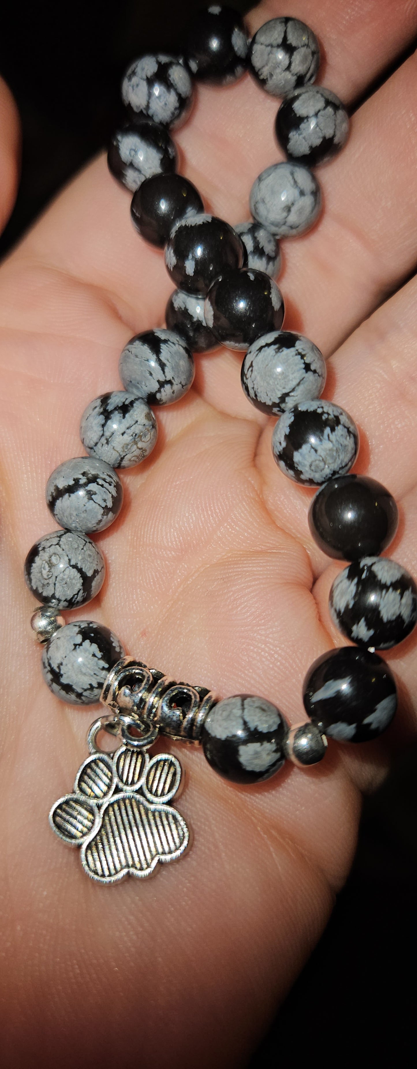 Snowflake Obsidian Bracelet