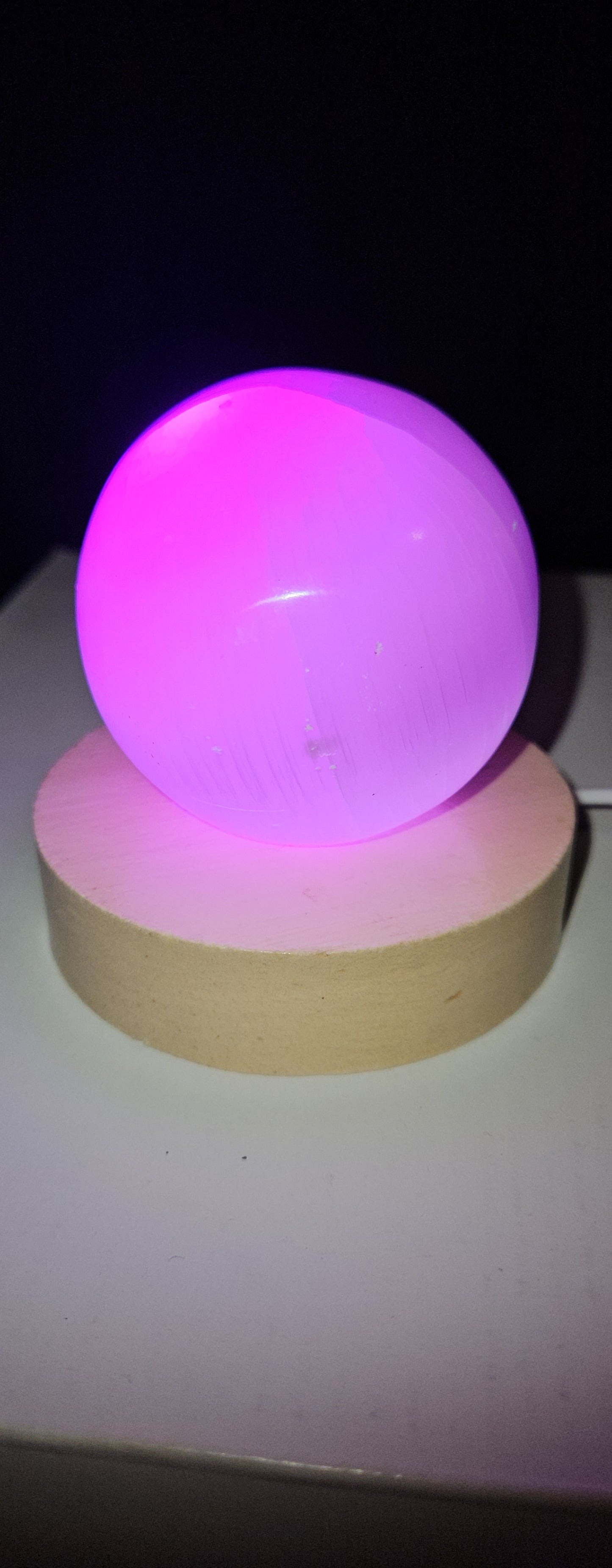 Wooden Color changing Sphere Stand