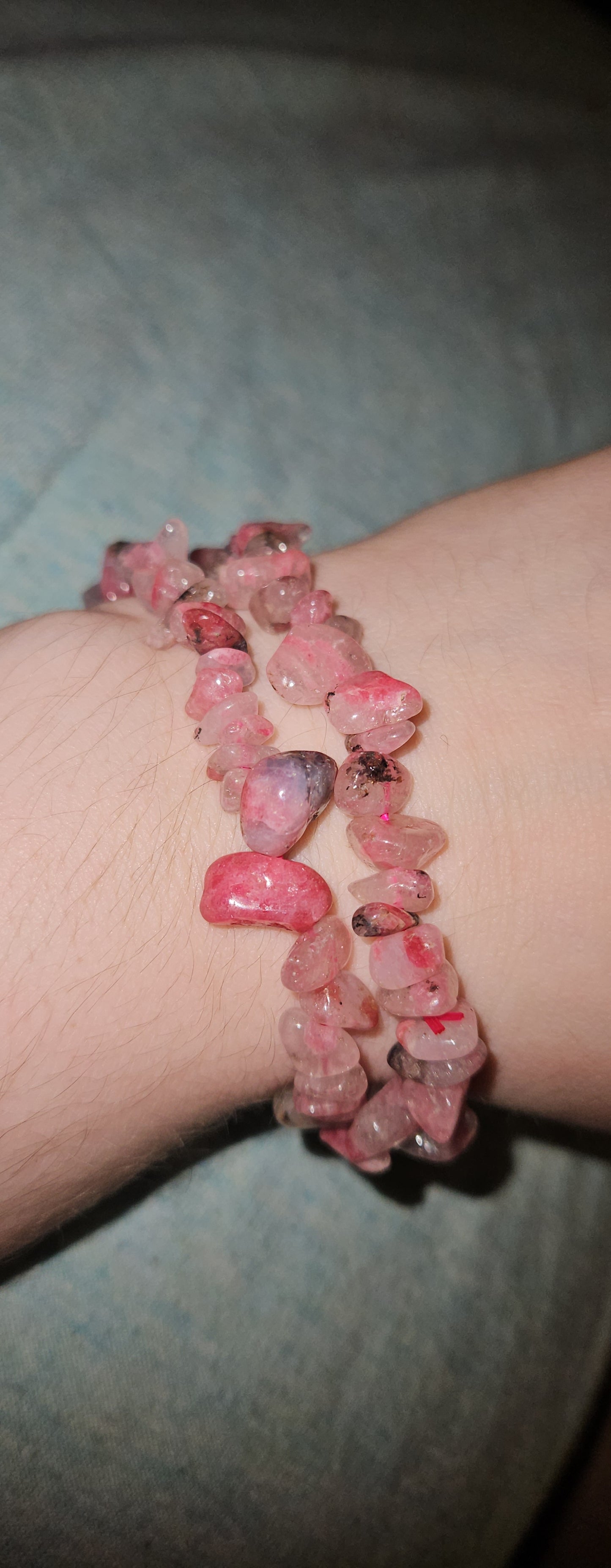 Rhodonite Chip Bracelet