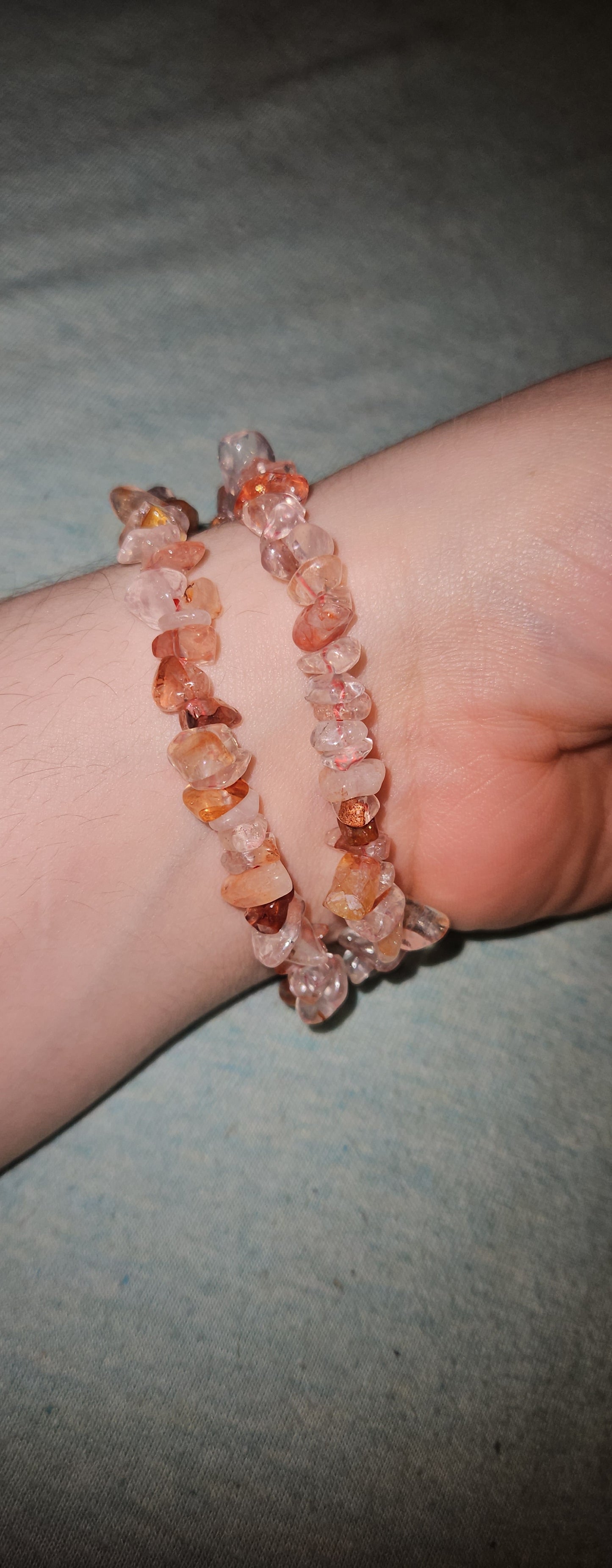 Fire Quartz Chip Bracelet