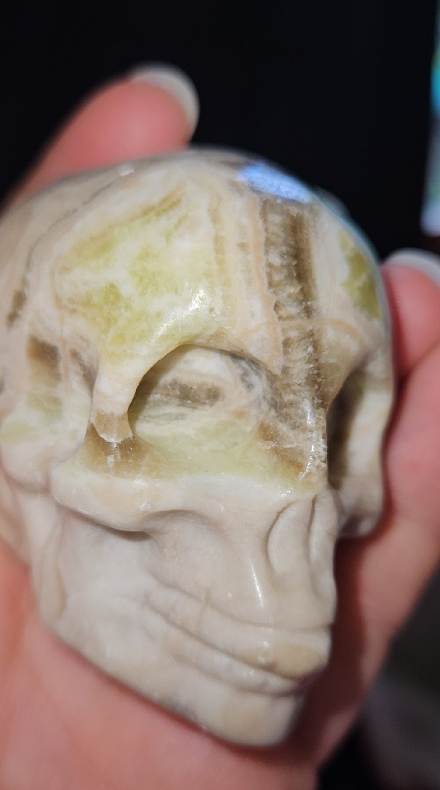Brown Banded Calcite Skull