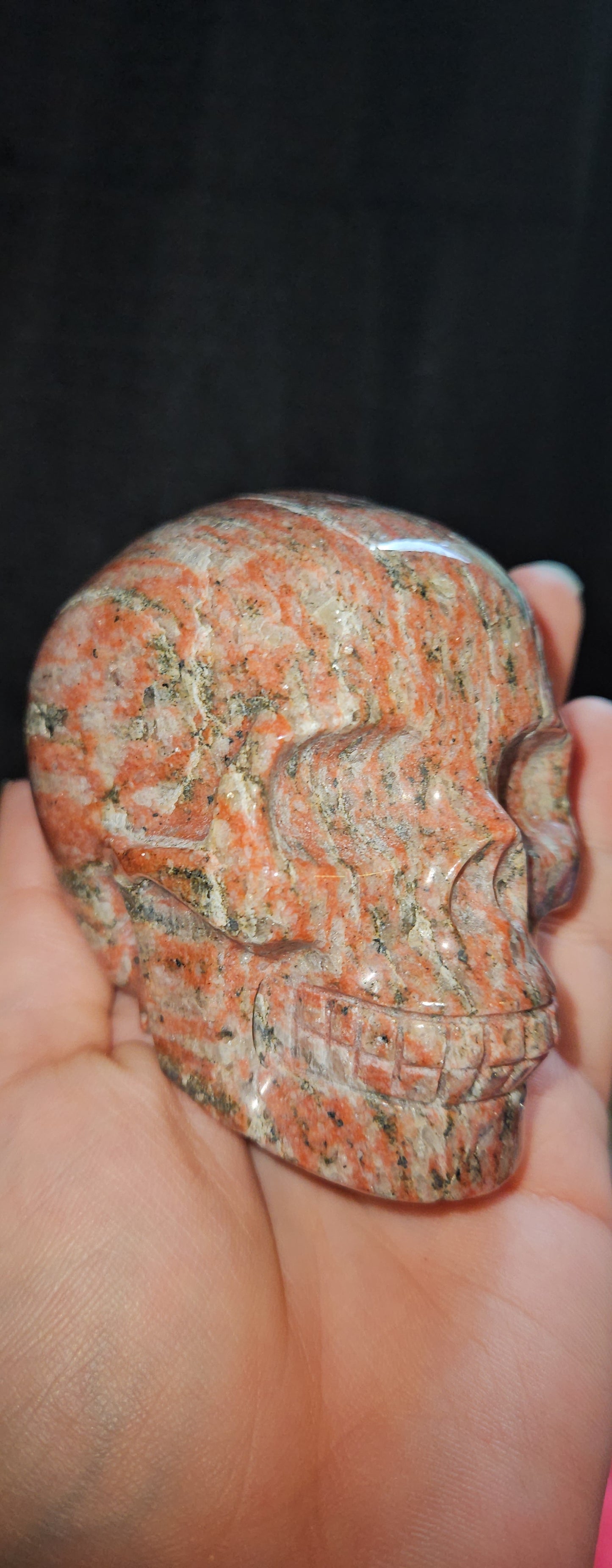 Red Zebra Jasper Skull