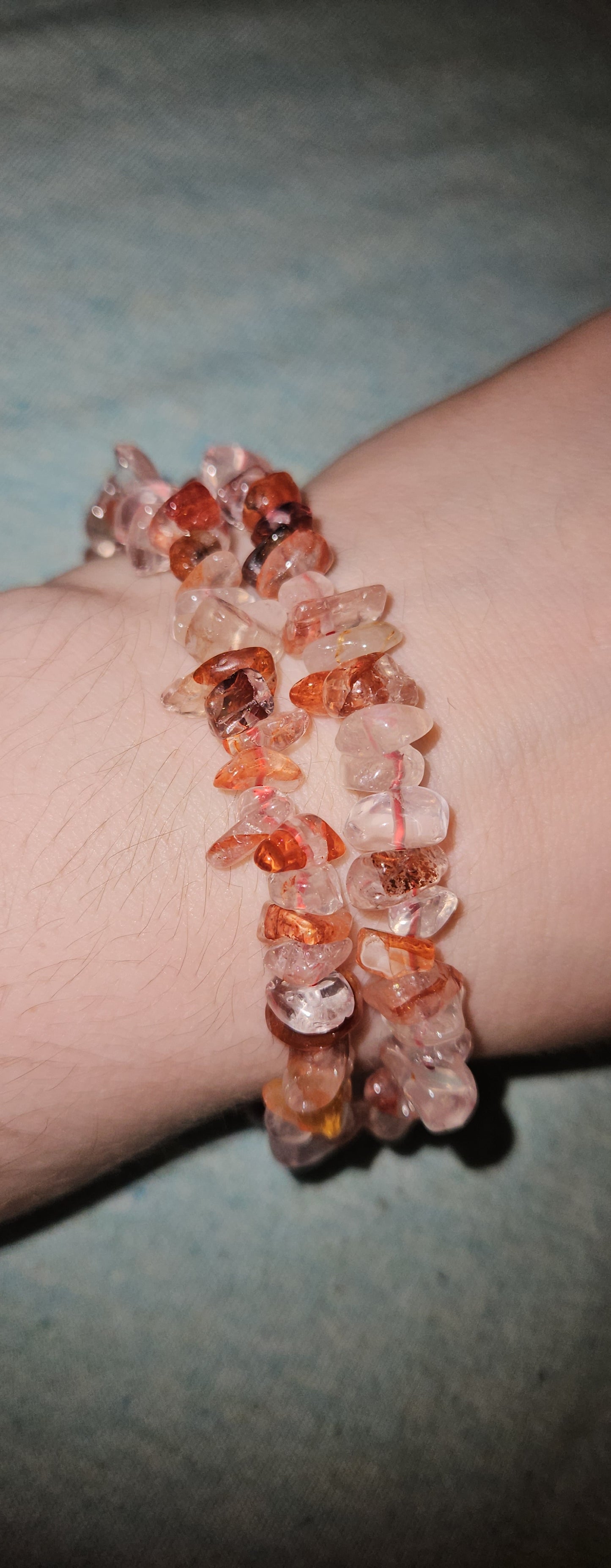 Fire Quartz Chip Bracelet