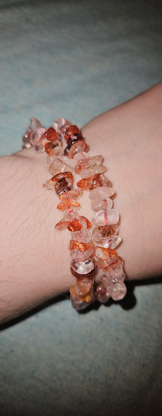 Fire Quartz Chip Bracelet