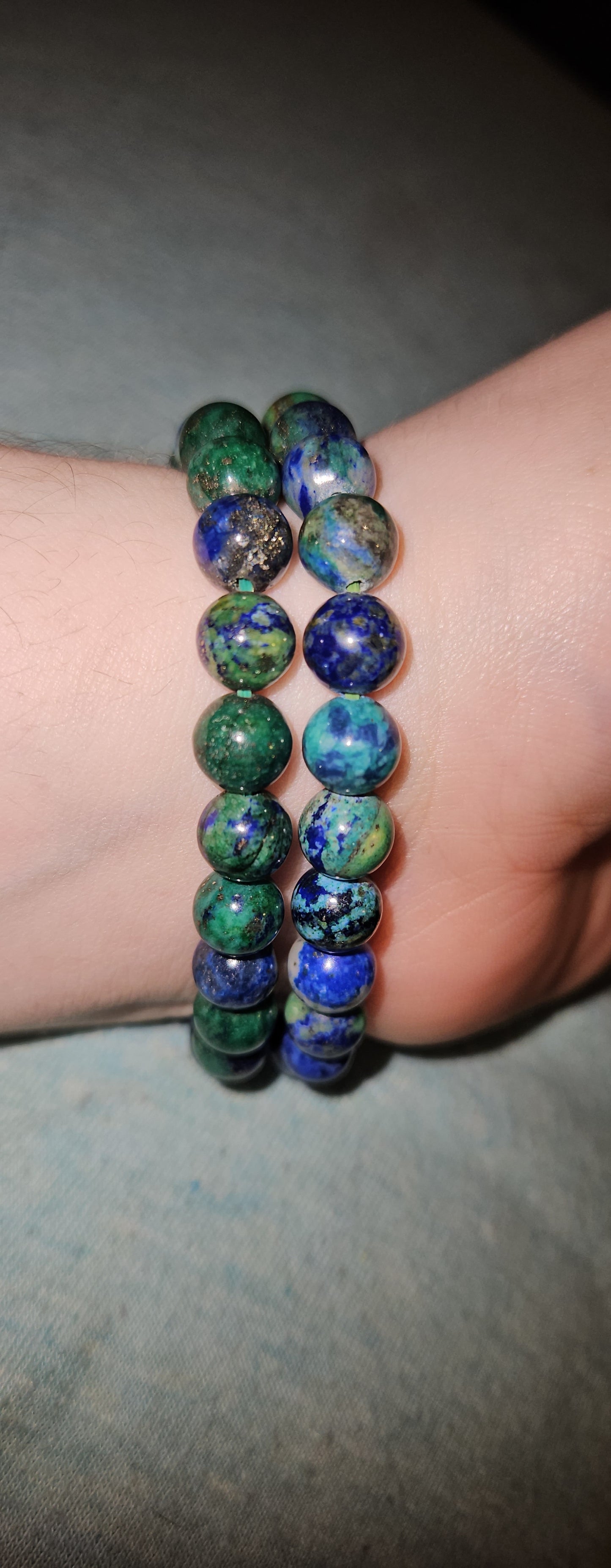 Azurite Malachite Bracelet UV Reactive