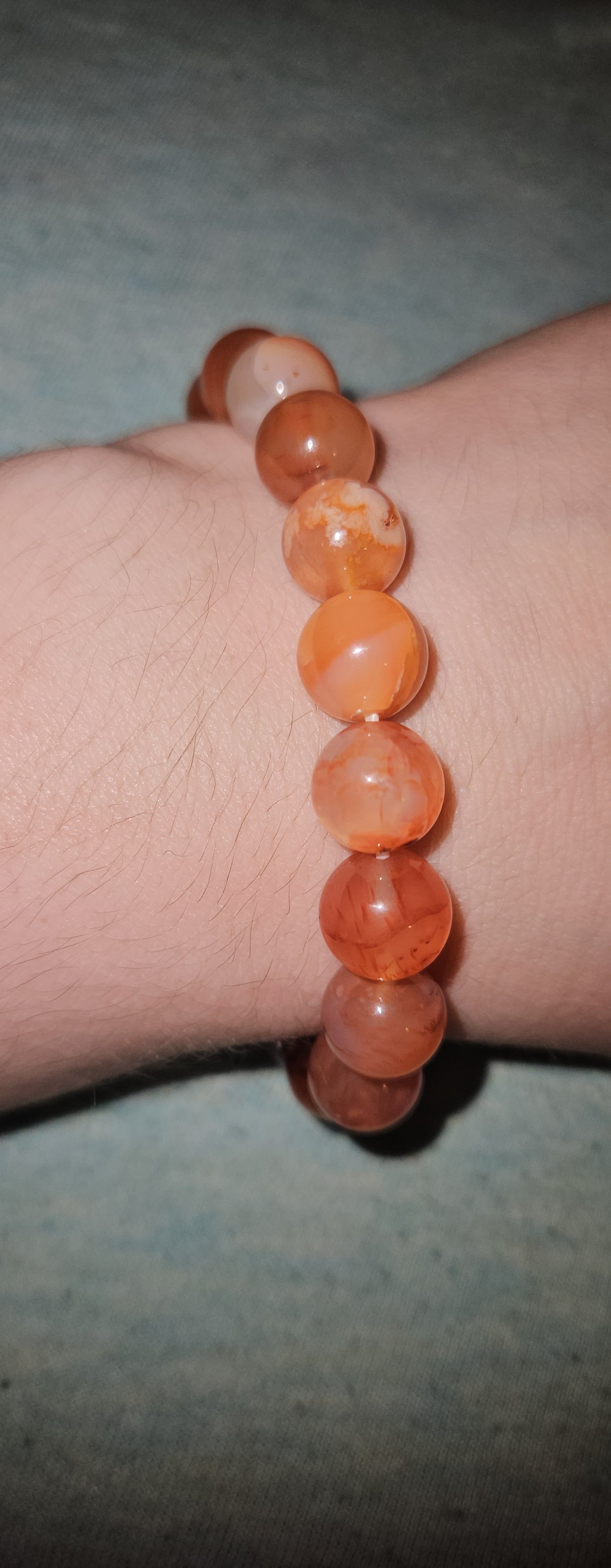 Carnelian Flower Agate Bracelet