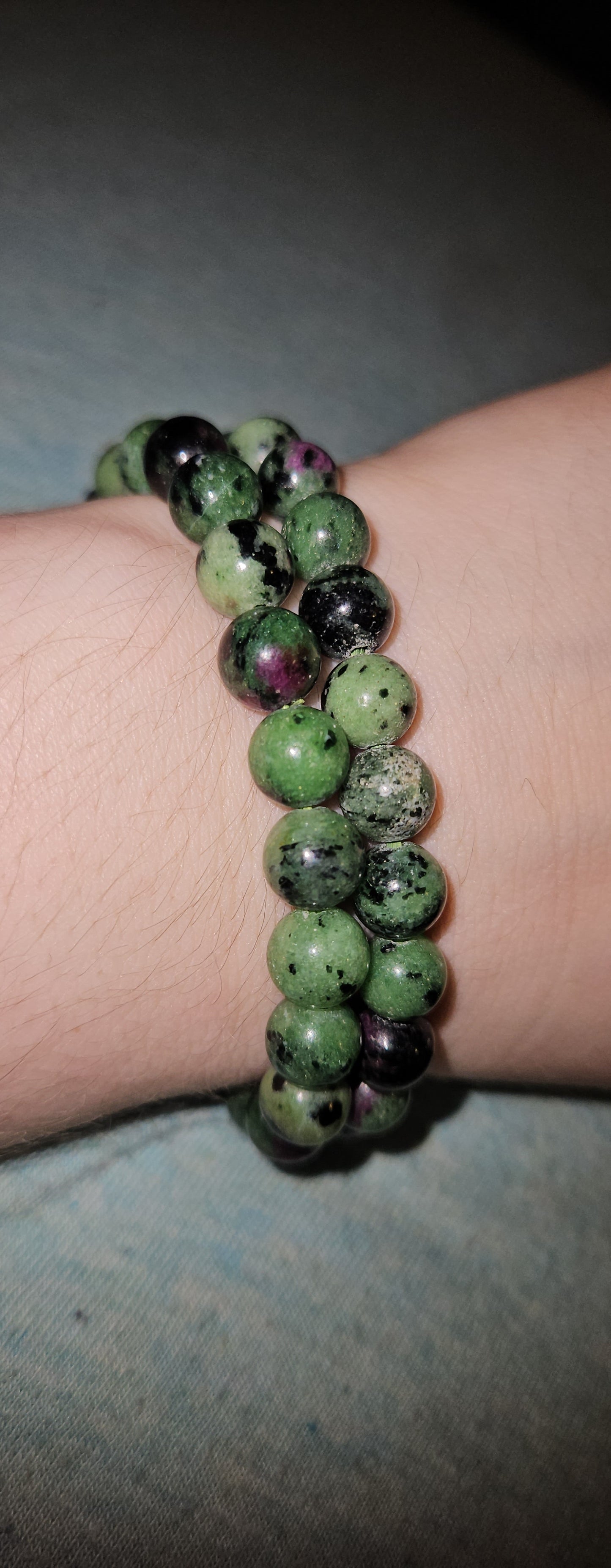 Ruby Zoisite Bracelet UV Reactive