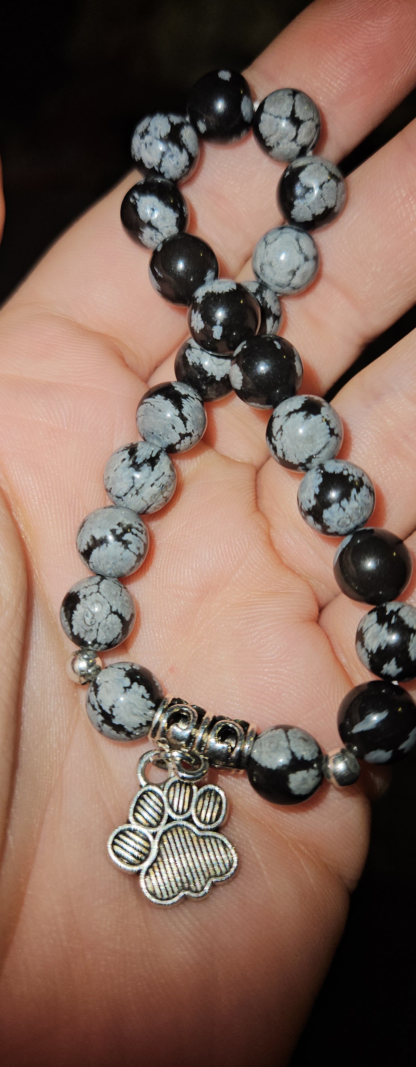 Snowflake Obsidian Bracelet