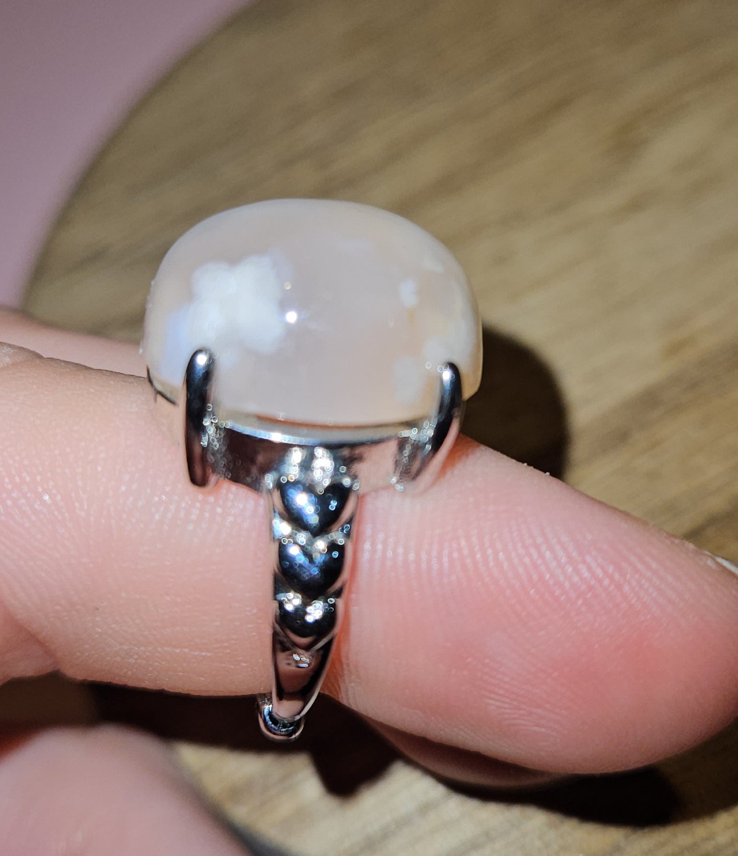 Flower Agate 925 Ring