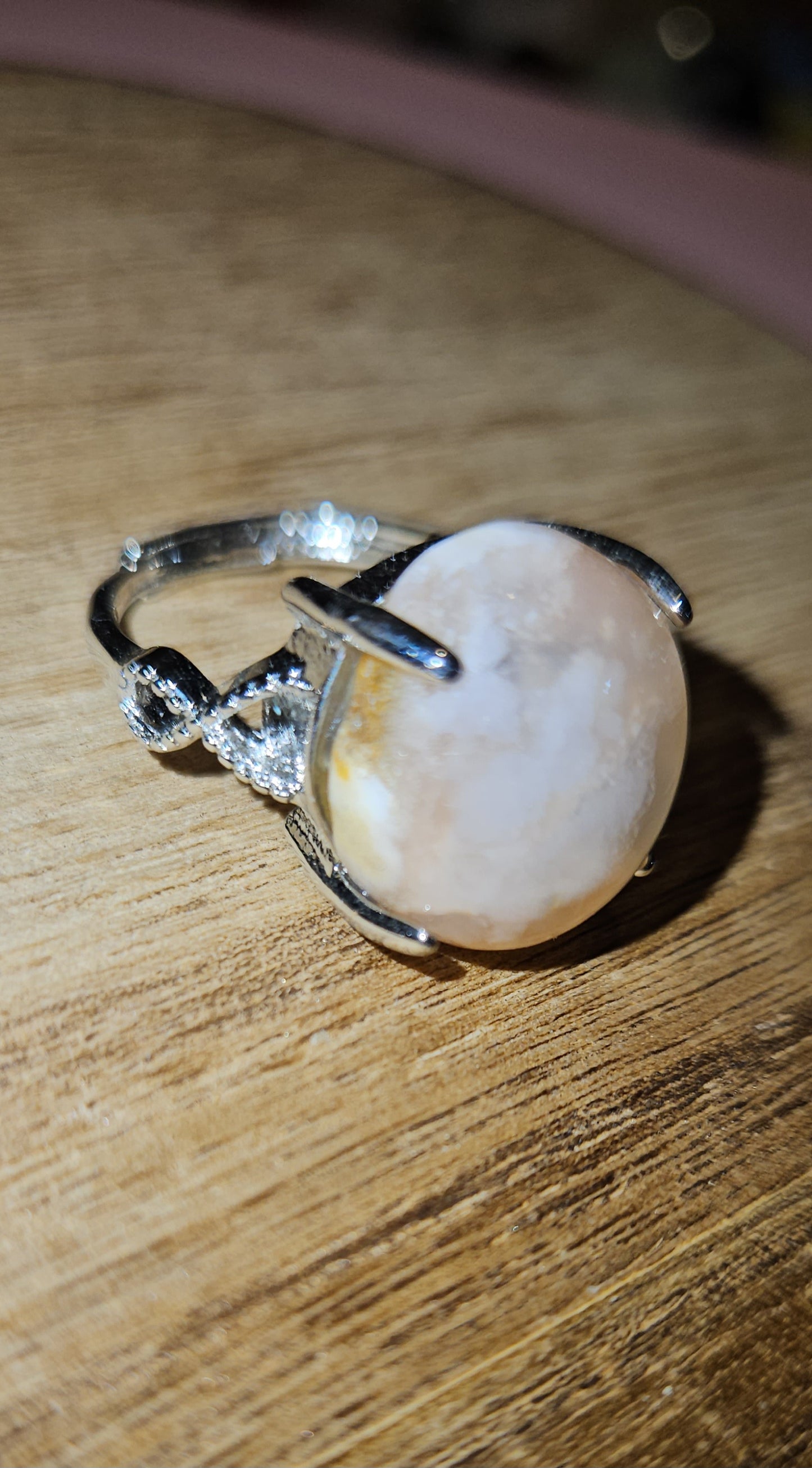 Flower Agate 925 Ring