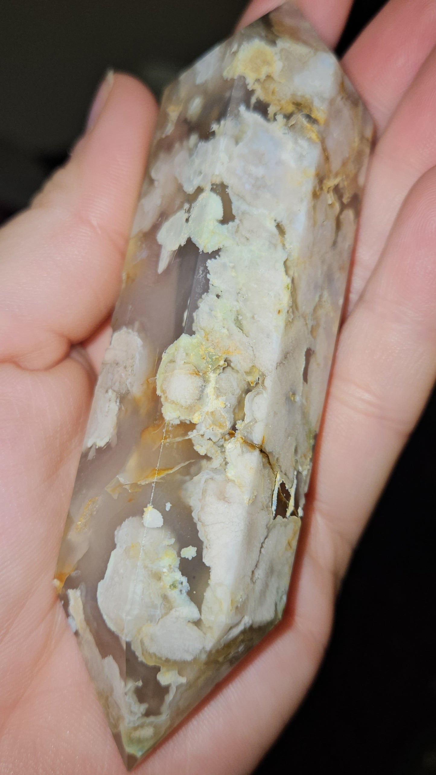 Flower Agate Double Point