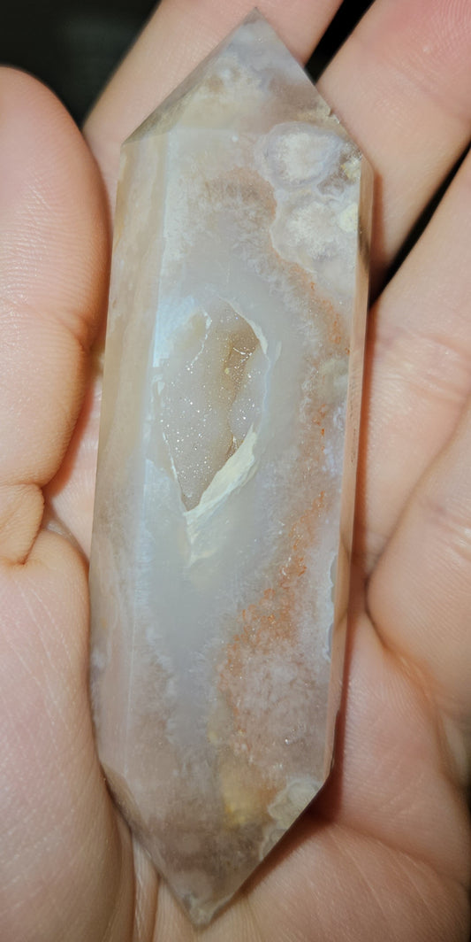 Flower Agate Double Point