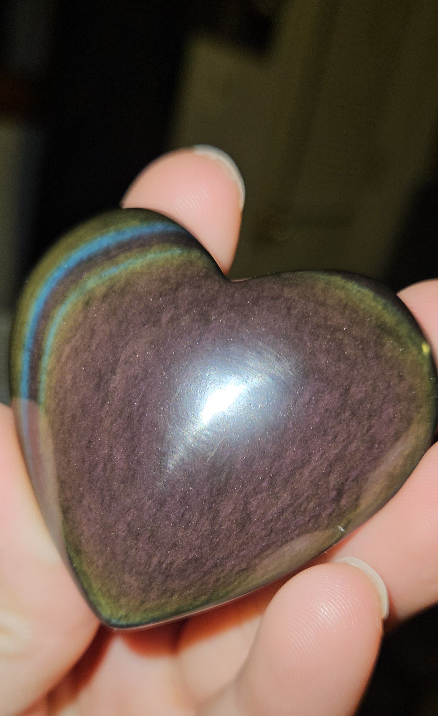 Rainbow Obsidian Heart