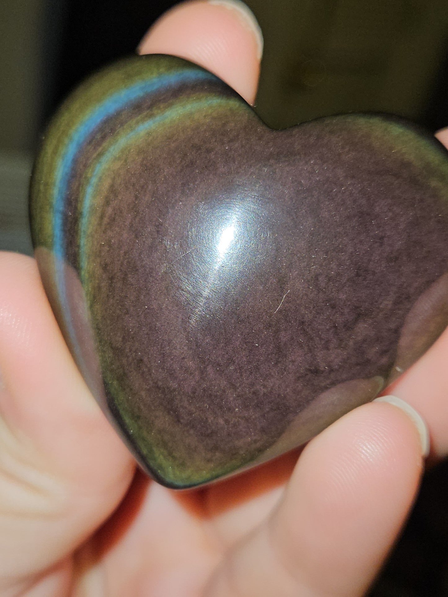 Rainbow Obsidian Heart