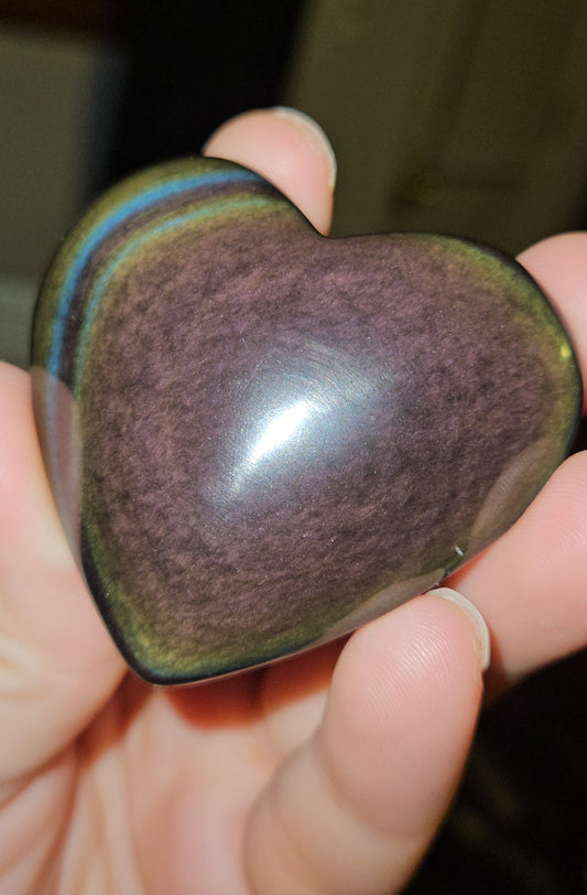 Rainbow Obsidian Heart