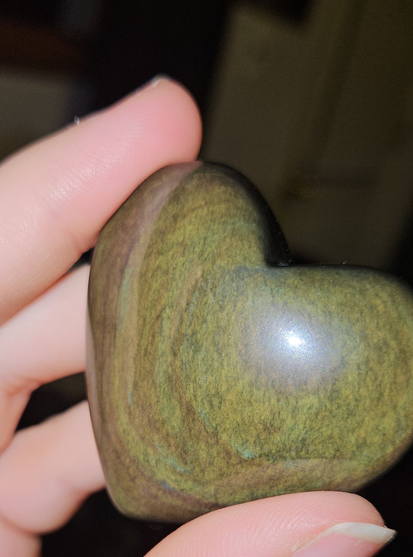 Rainbow Obsidian Heart