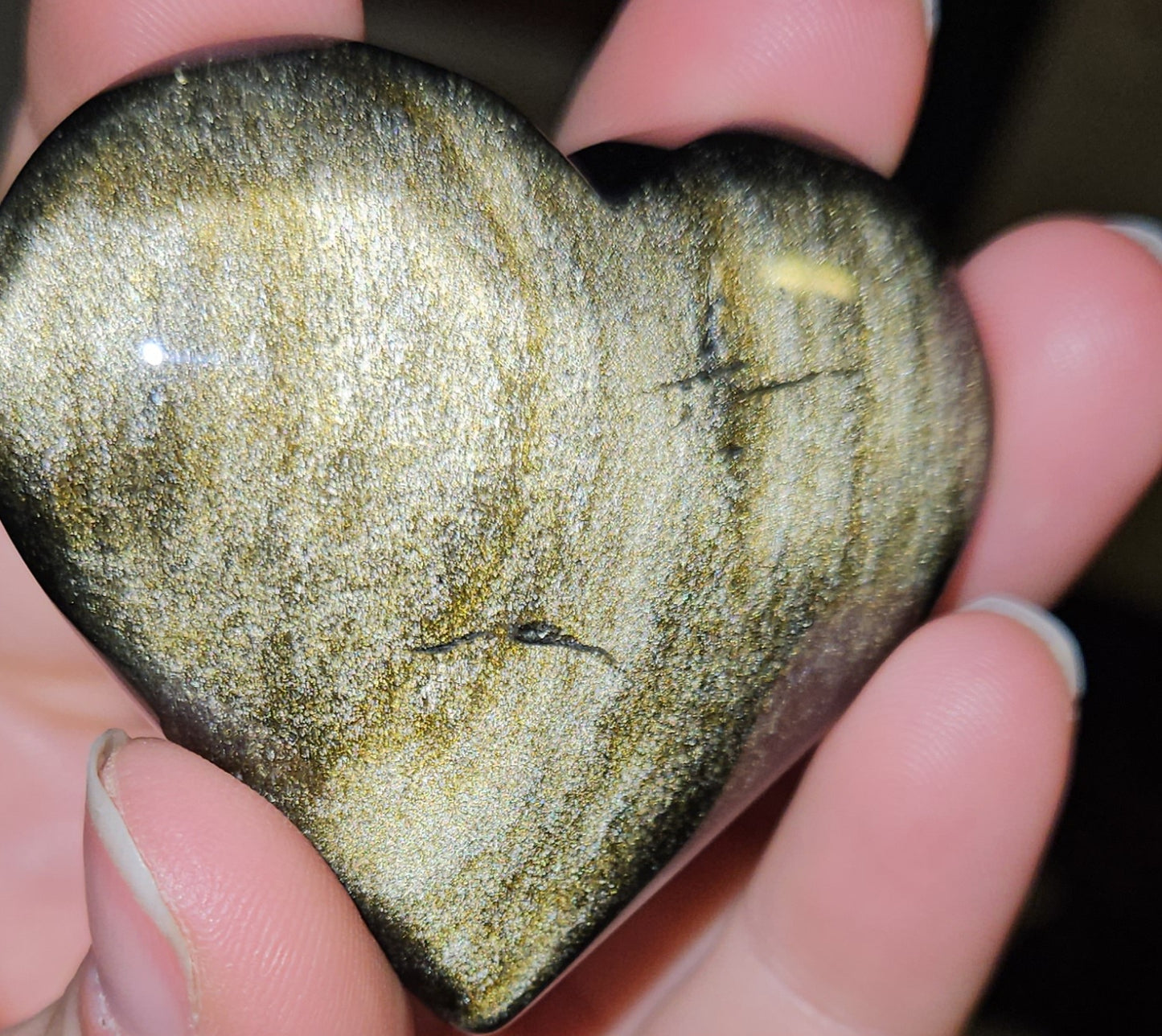 Golden Obsidian Heart