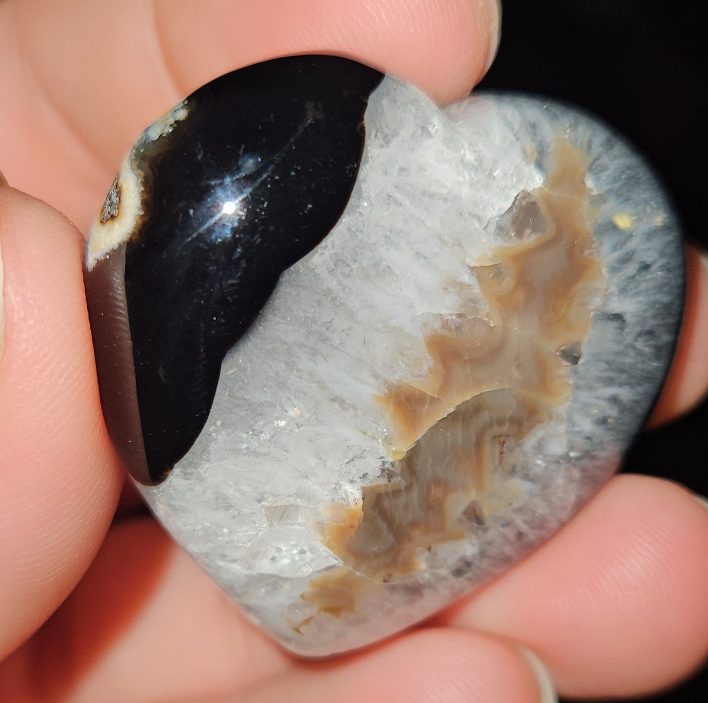 Black Banded Agate Hearts