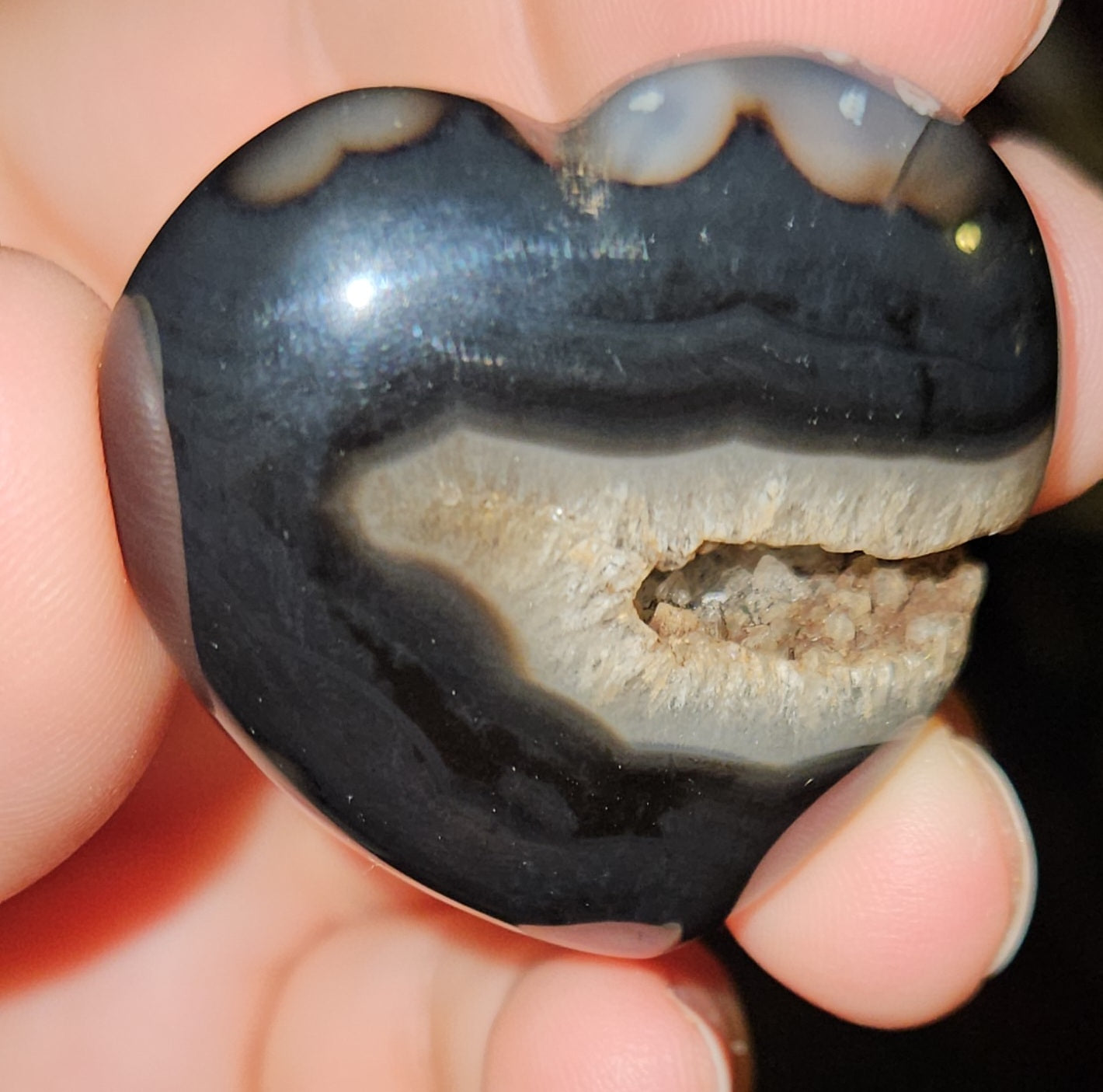Black Banded Agate Hearts
