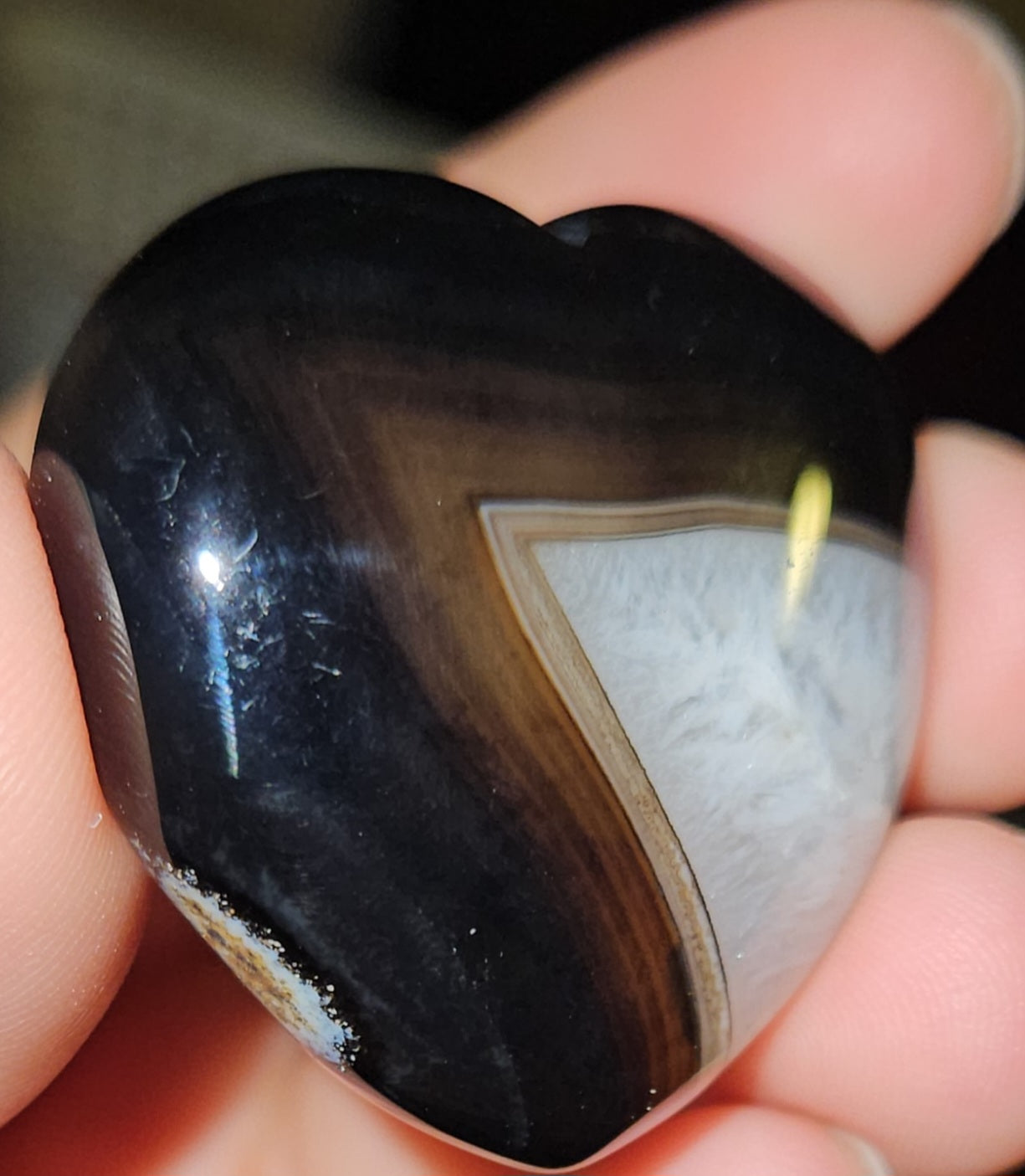 Black Banded Agate Hearts
